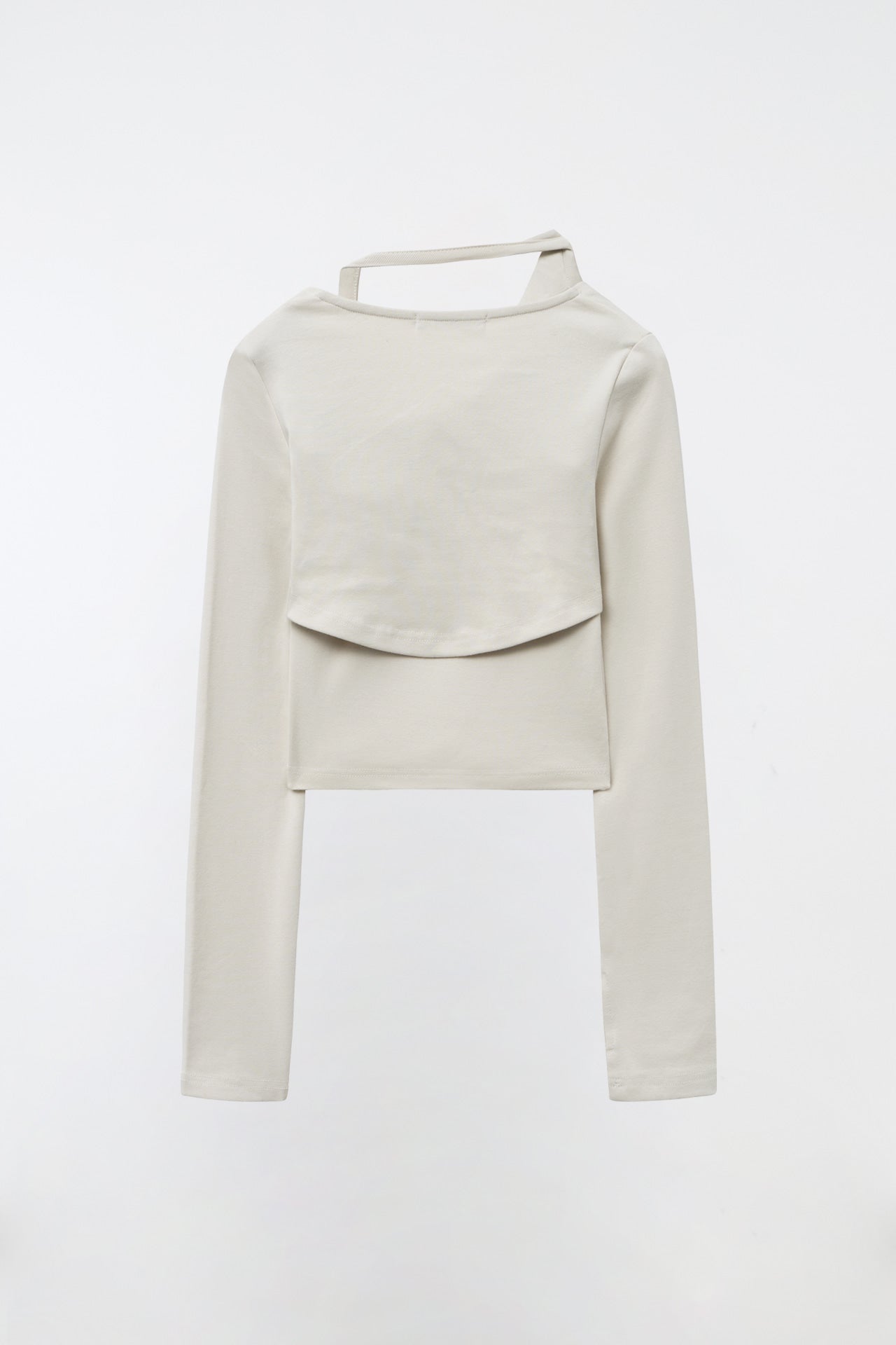 YUSE UNBALANCE HALTER SLEEVE BOLERO TOP - CREAM