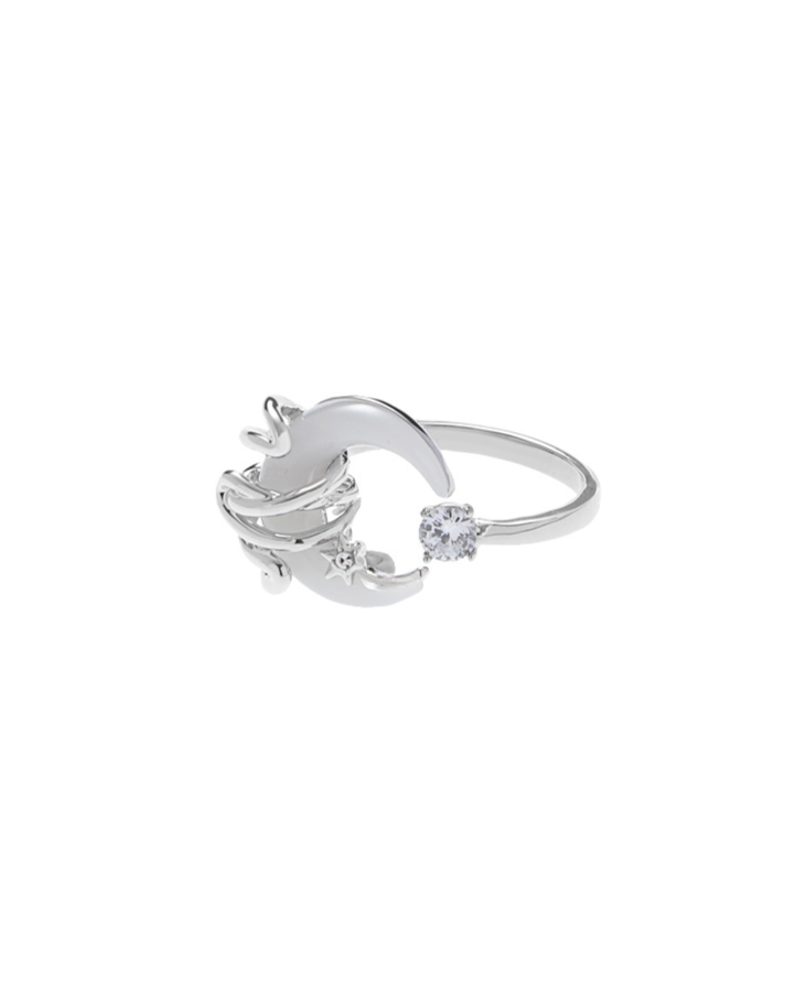 Aria White Moon Ring