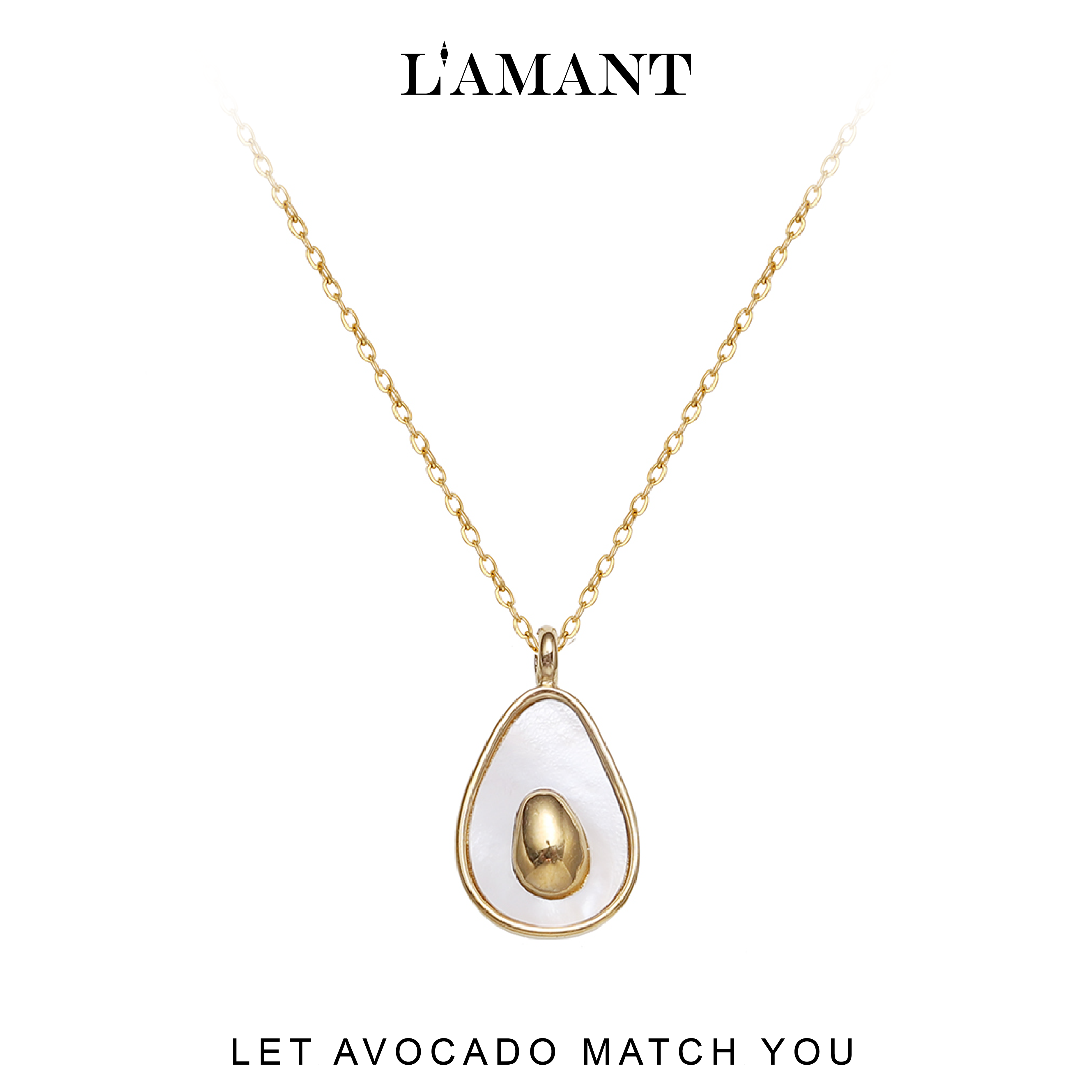 Avocado Mother of Pearl Necklace