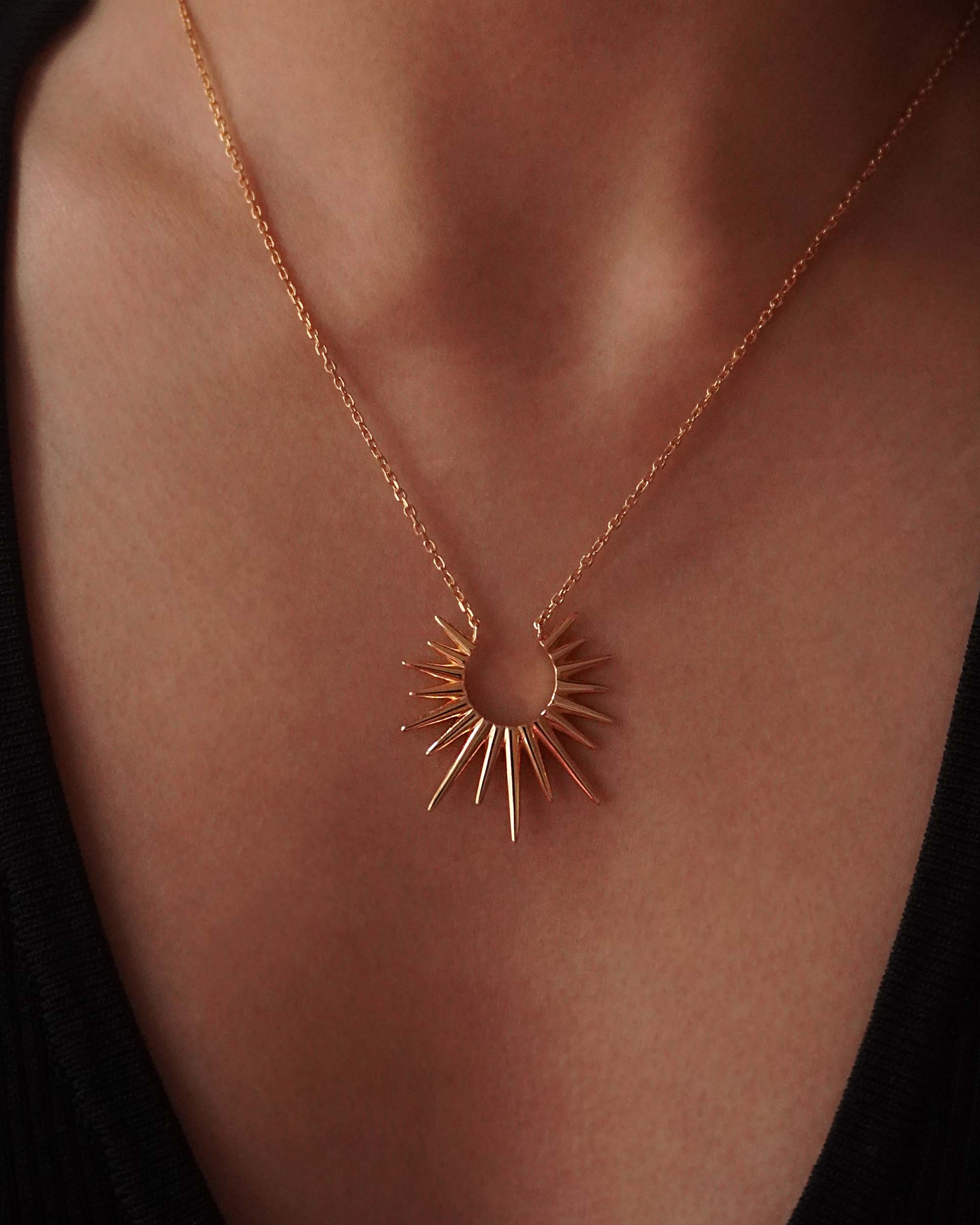 Apollo Sun Ray Necklace - Gold