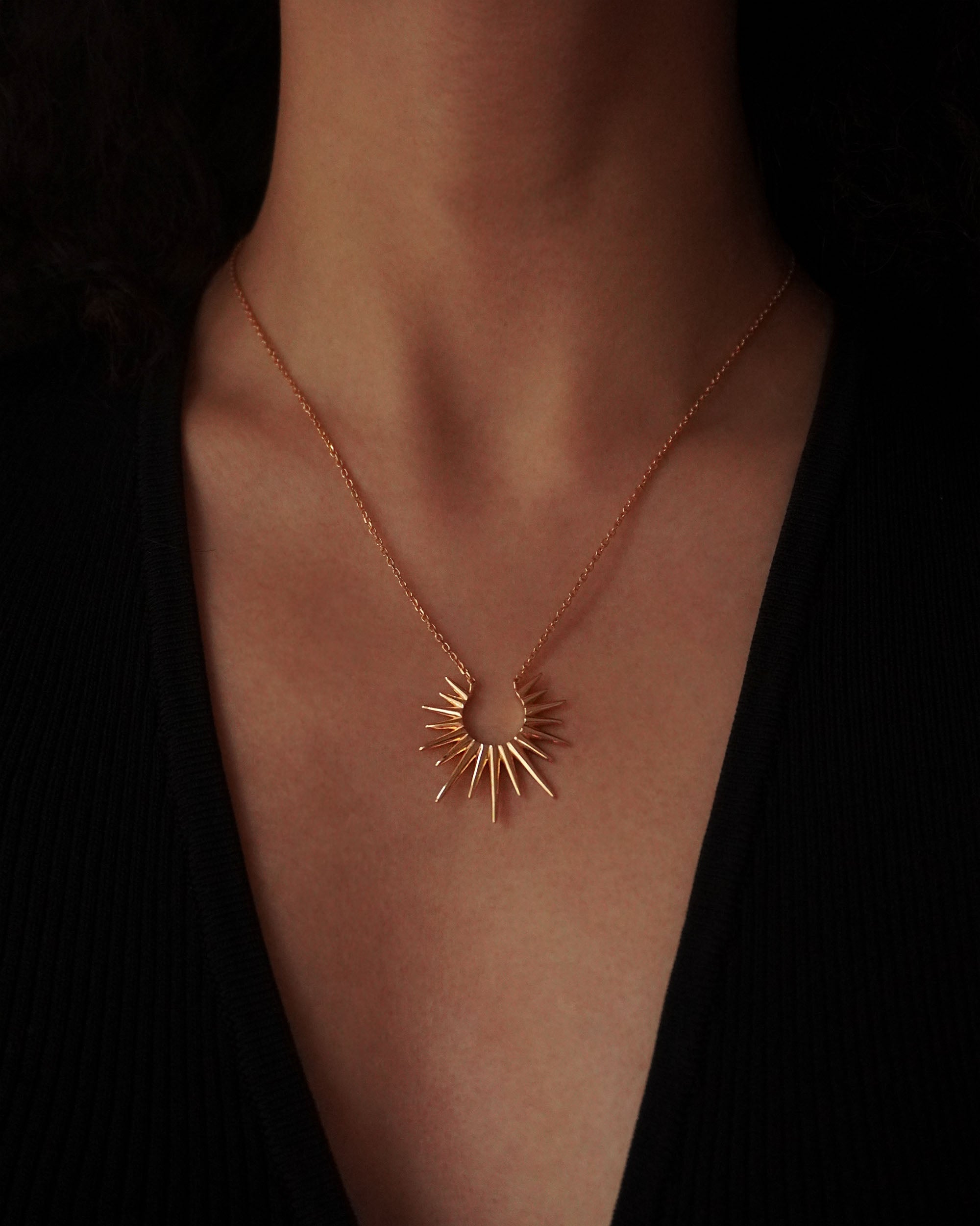 Apollo Sun Ray Necklace - Gold