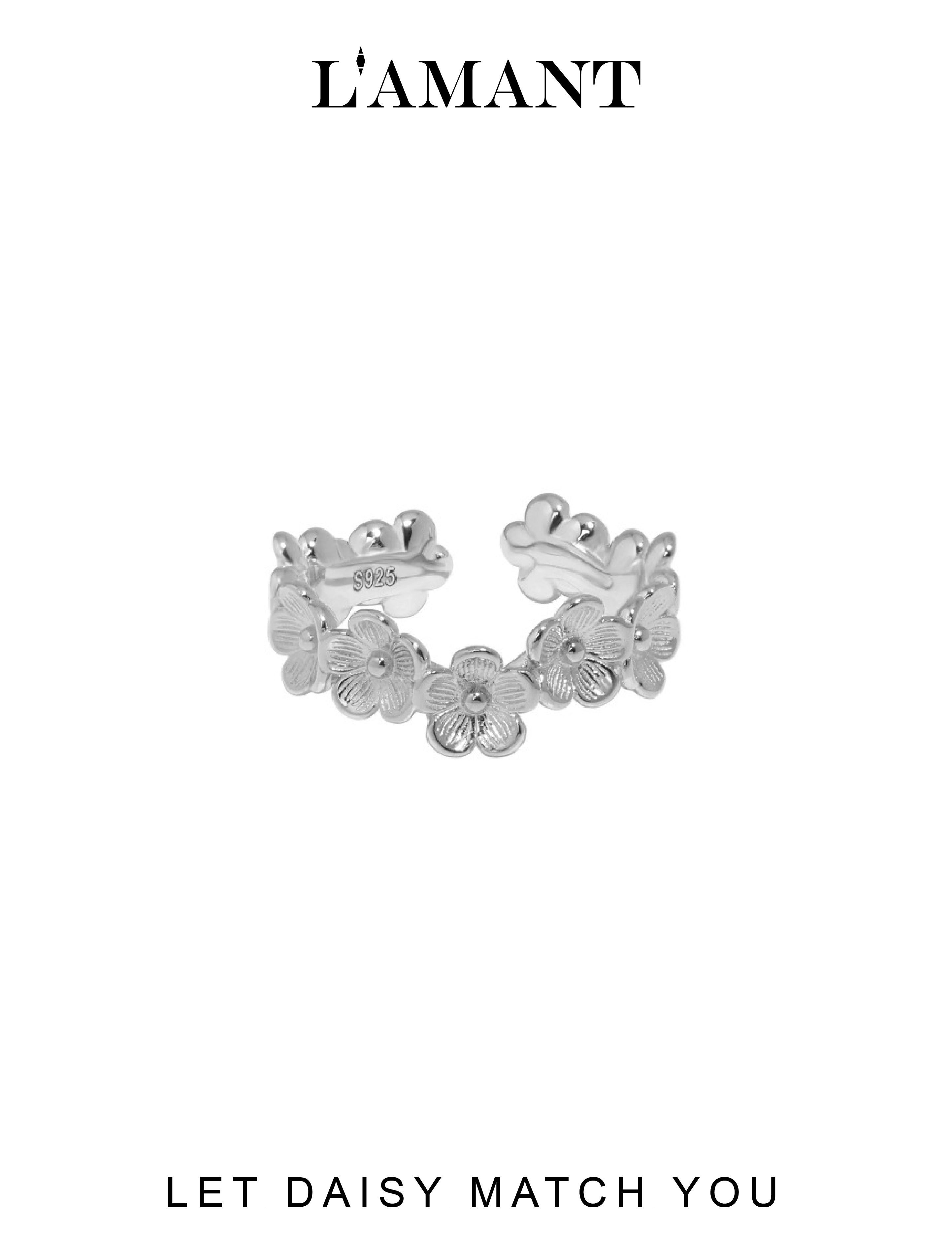 Daisy Chain Ring - Silver