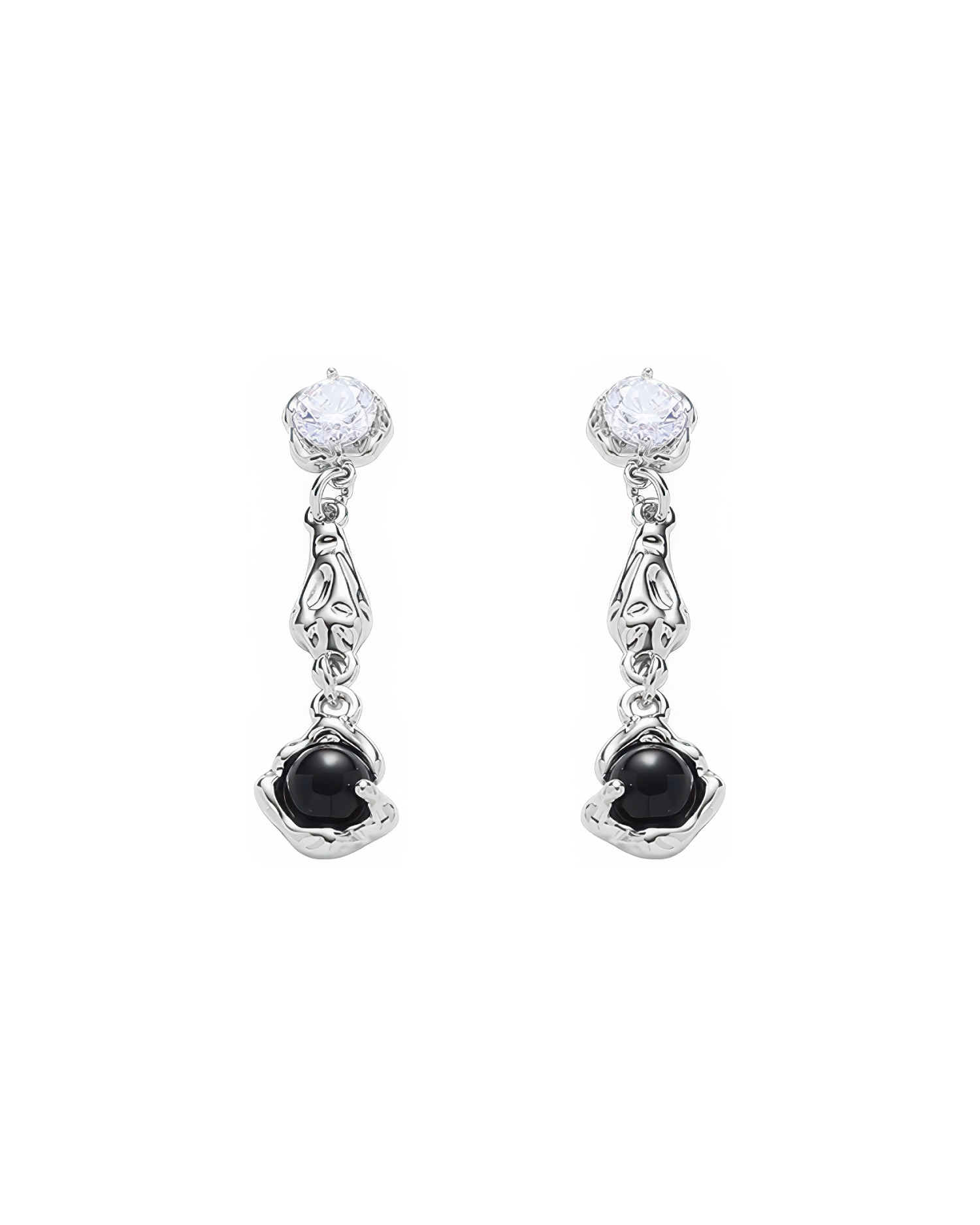 Black Glory Zirconia Drop Earrings