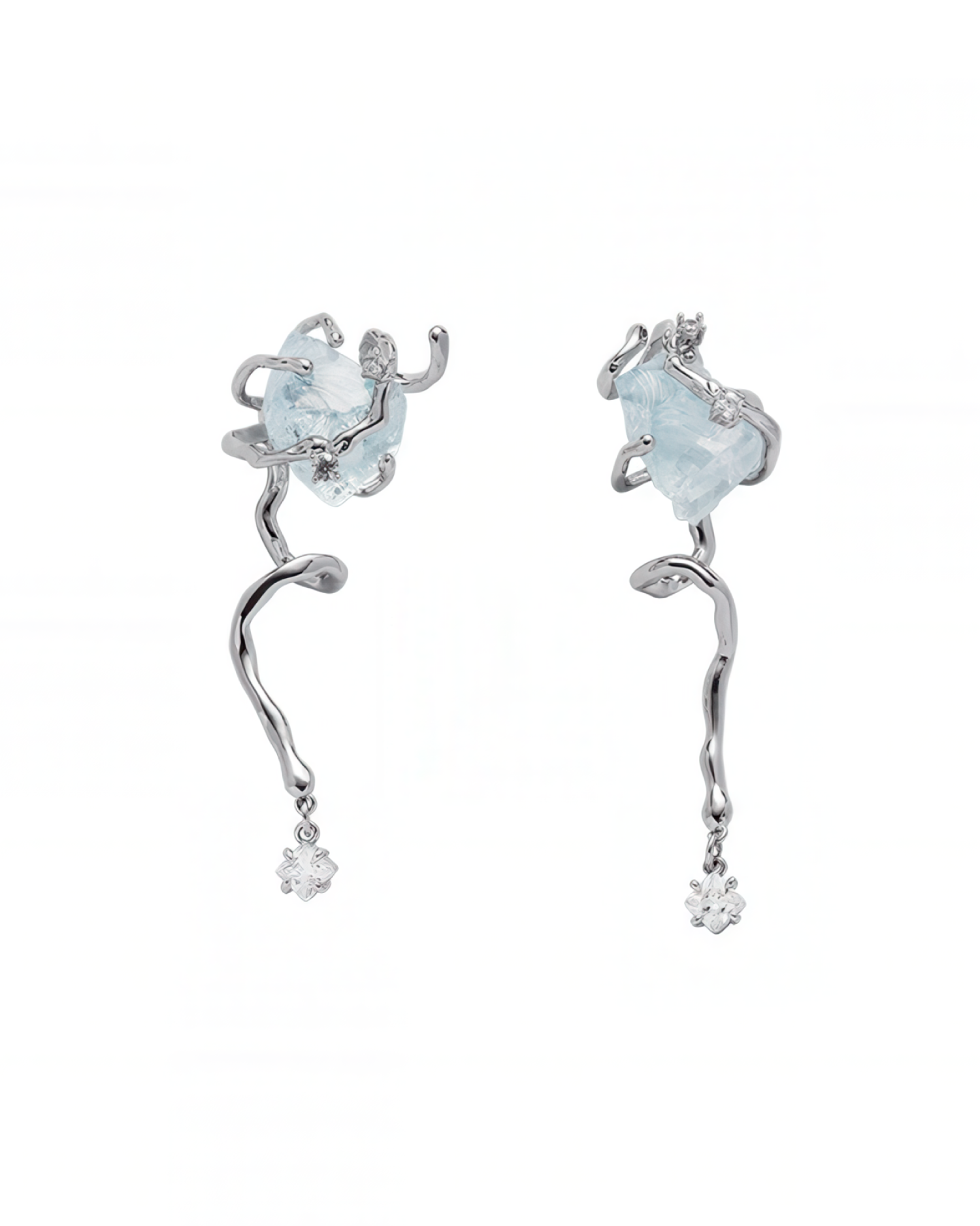 Glacier Blue Crystal Earrings