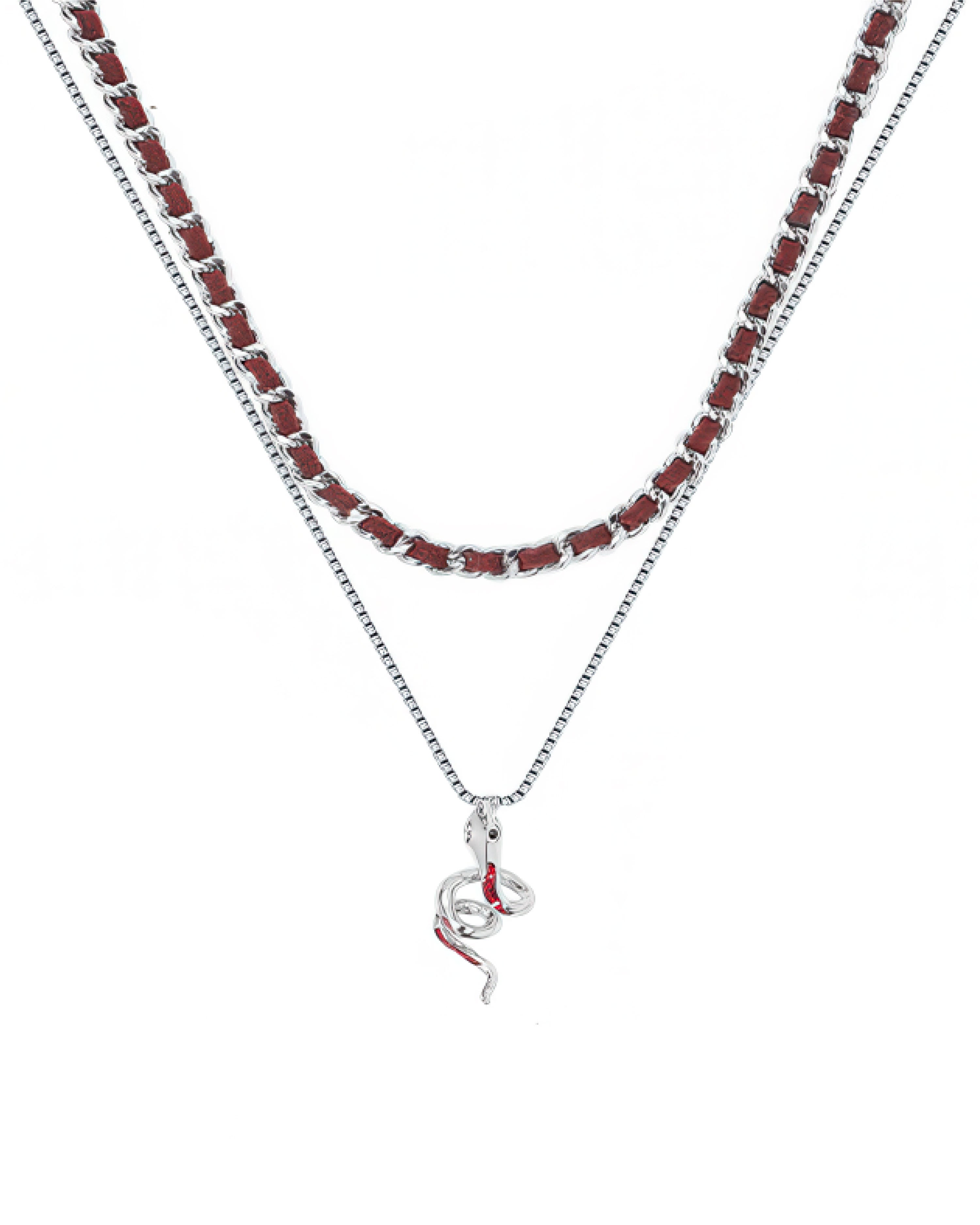 Elektra Red Serpent Layered Necklace