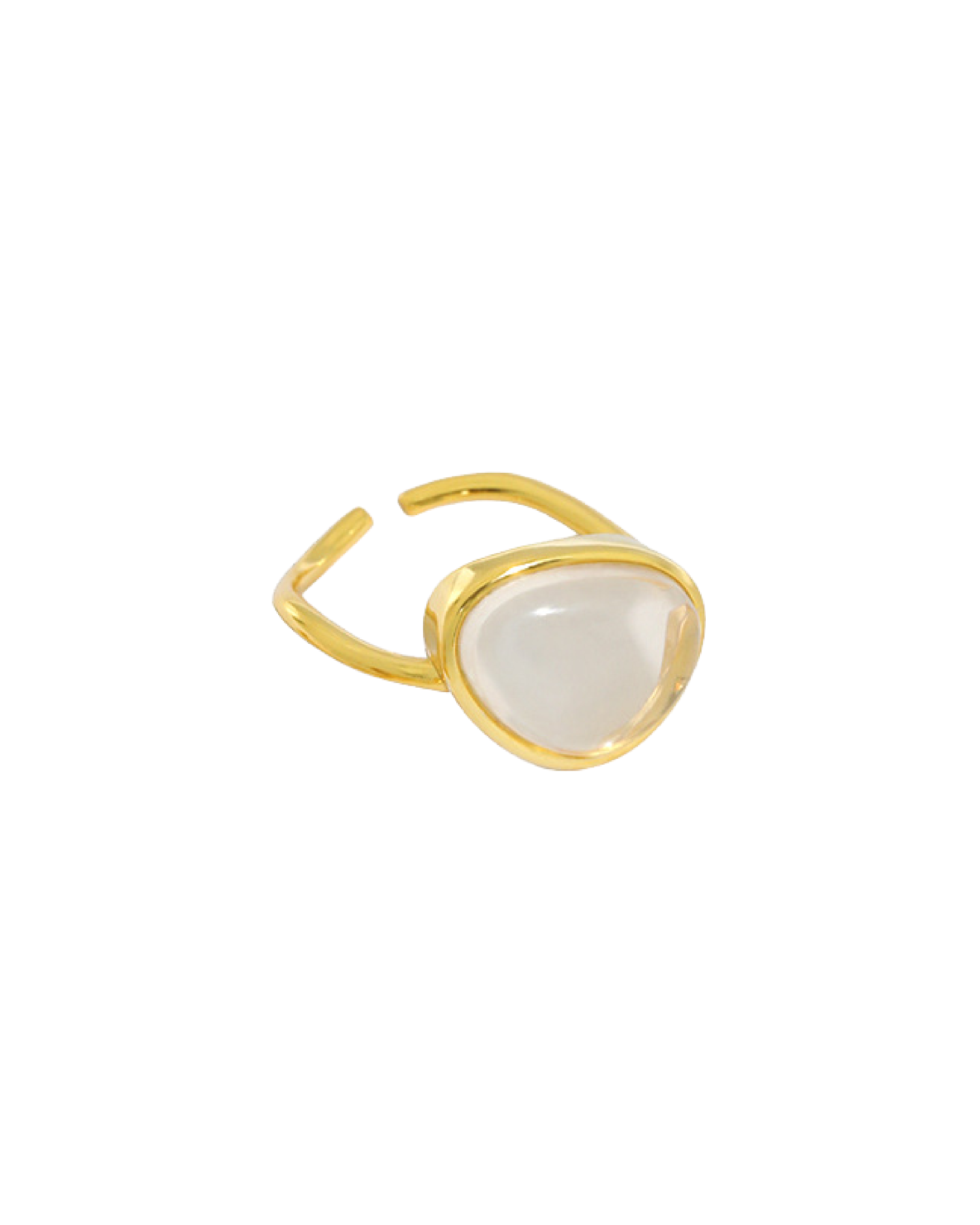 Jolee White Crystal Ring - Gold