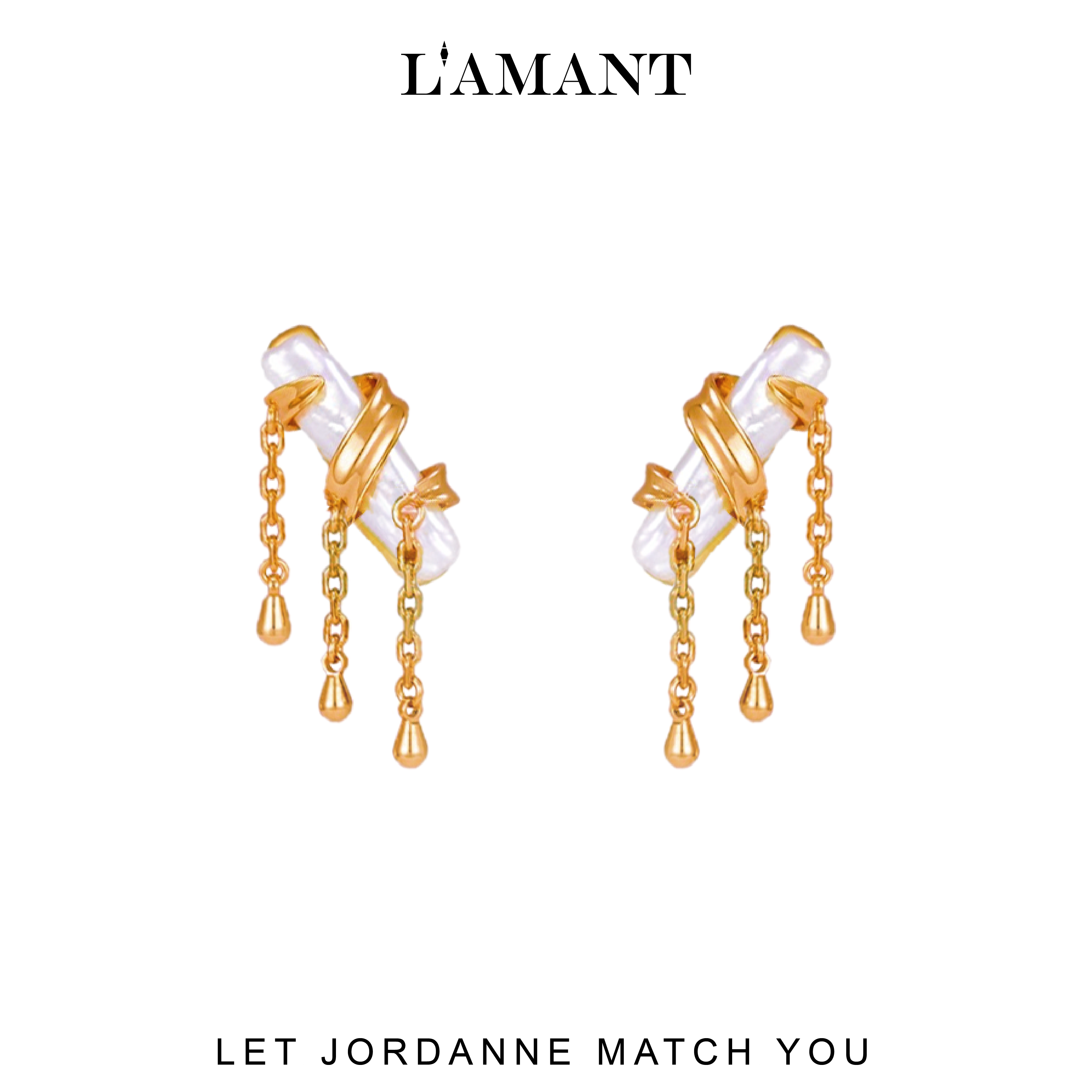 Jordanne Biwa Pearl Earrings - Gold