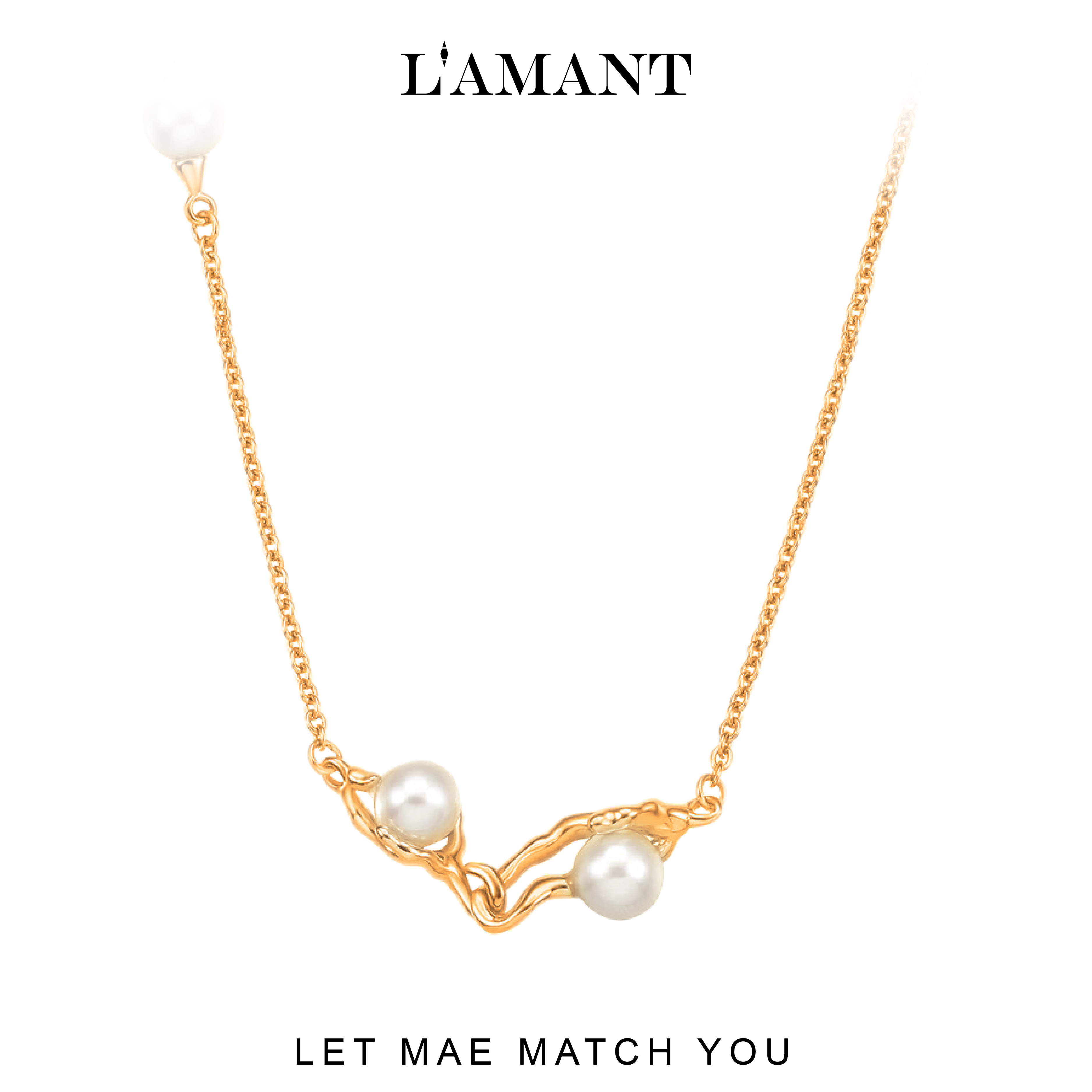 Mae Branch Pearl Necklace - Gold