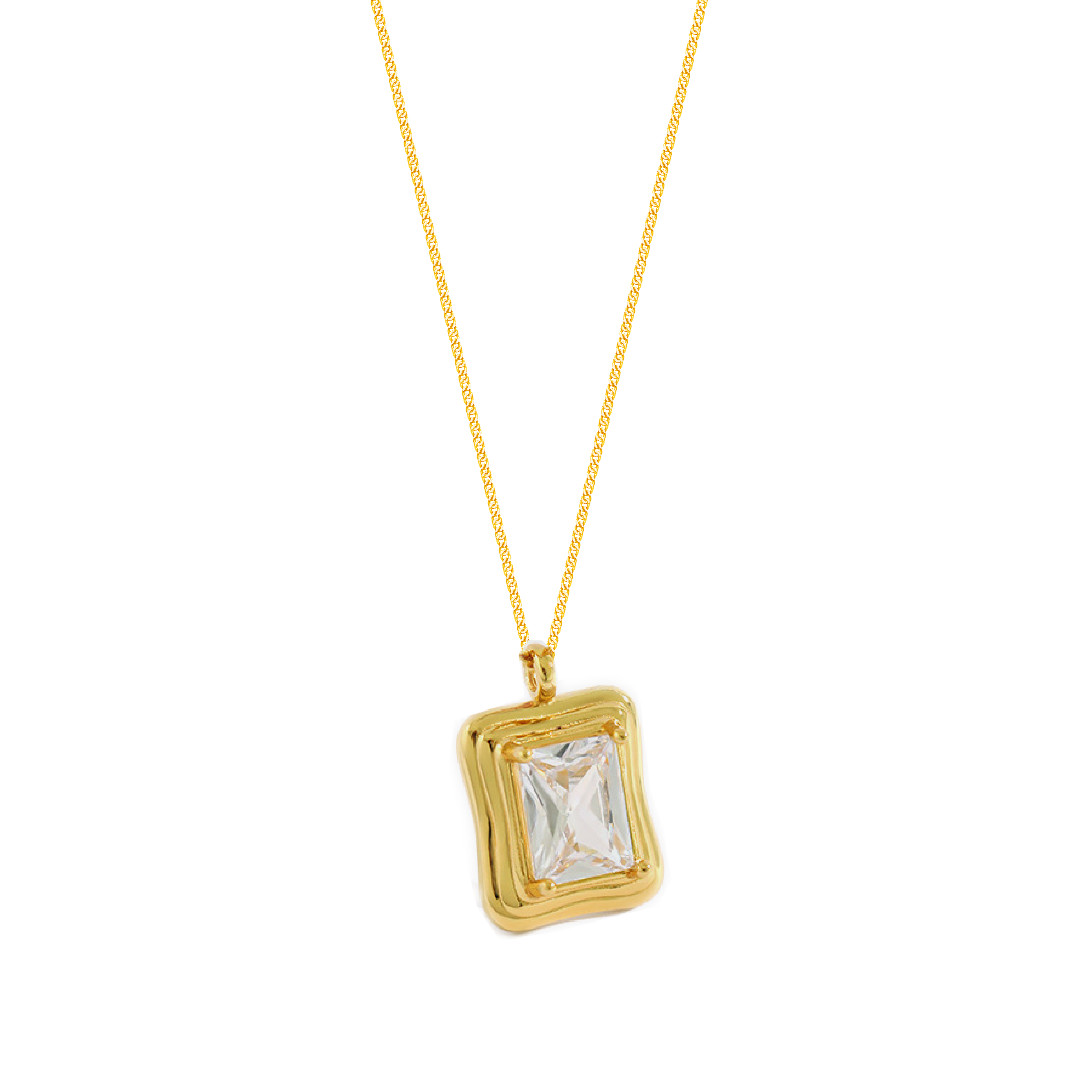 Stella Emerald Cubic Necklace - Gold