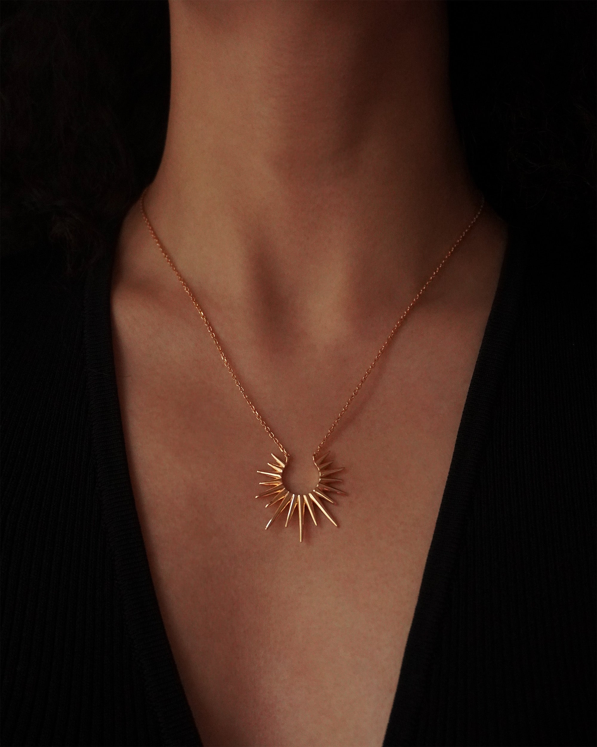 Apollo Sun Ray Necklace - Gold