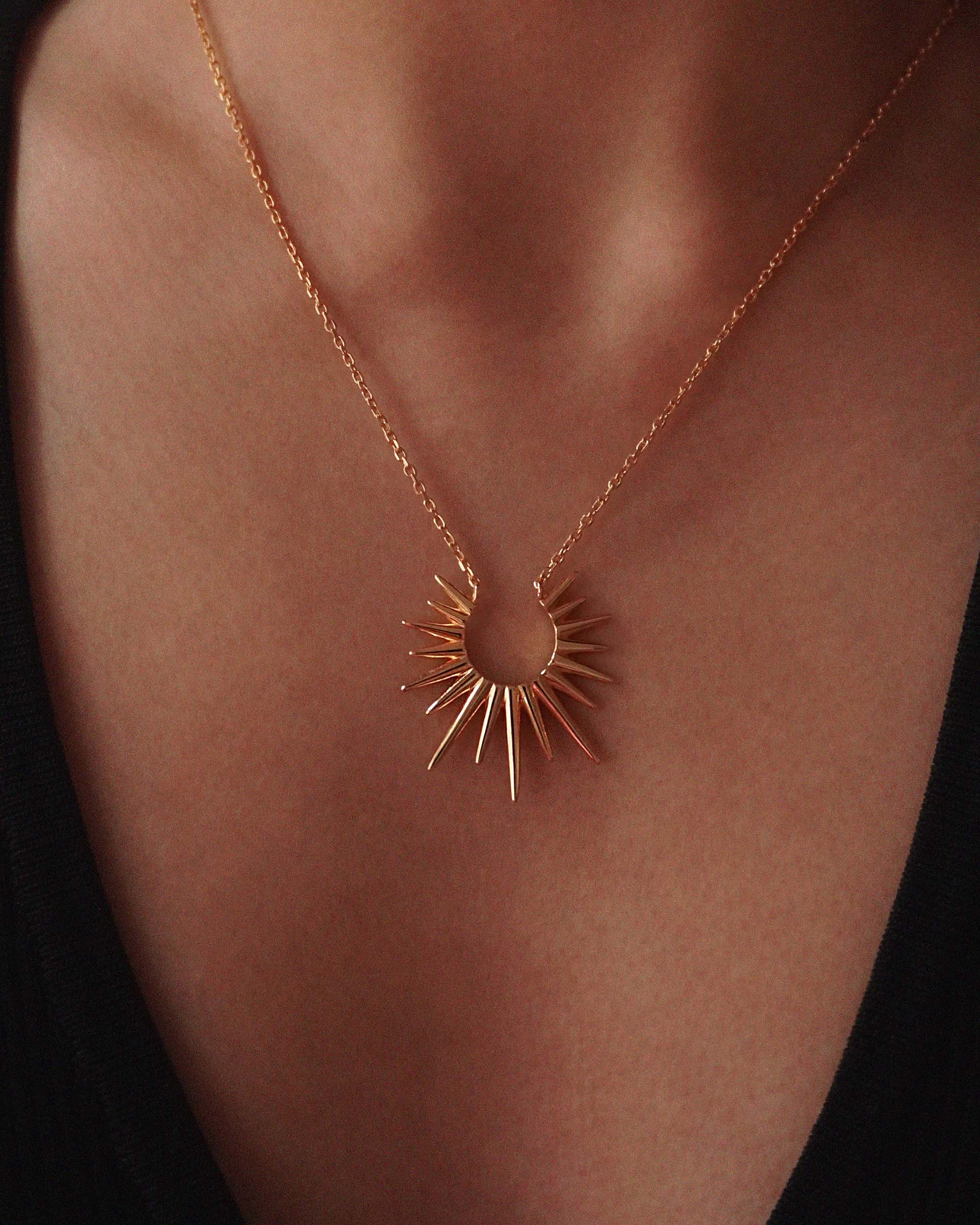 Apollo Sun Ray Necklace - Gold