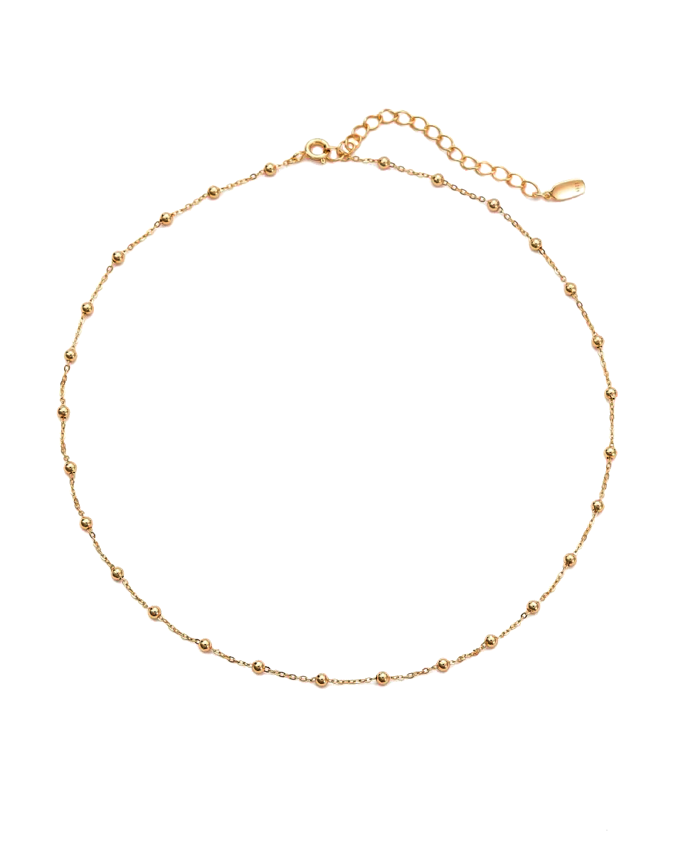 Spacer Beaded Necklace - Gold