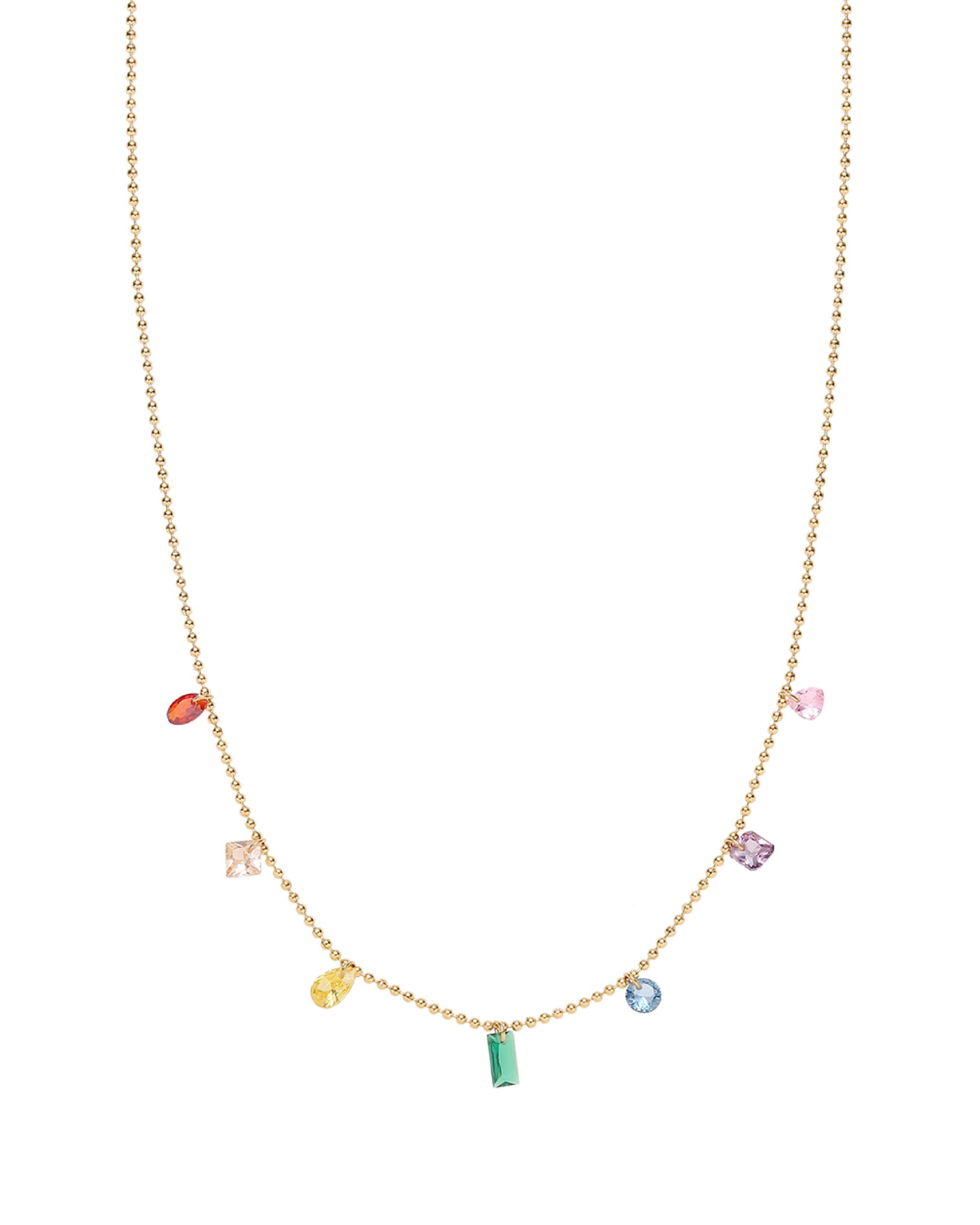 Itza Rainbow Zirconia Necklace - Gold