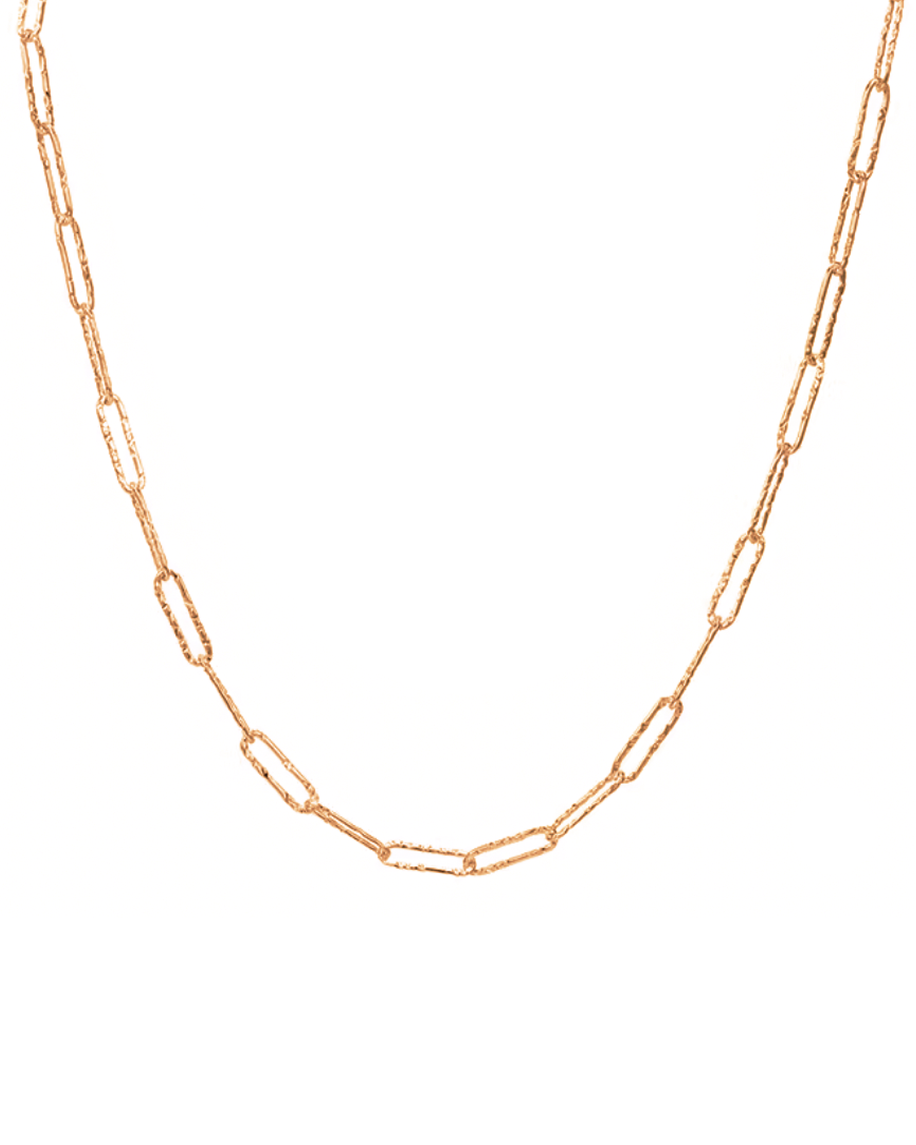 Havyn Hammered Paperclip Chain Necklace - Gold