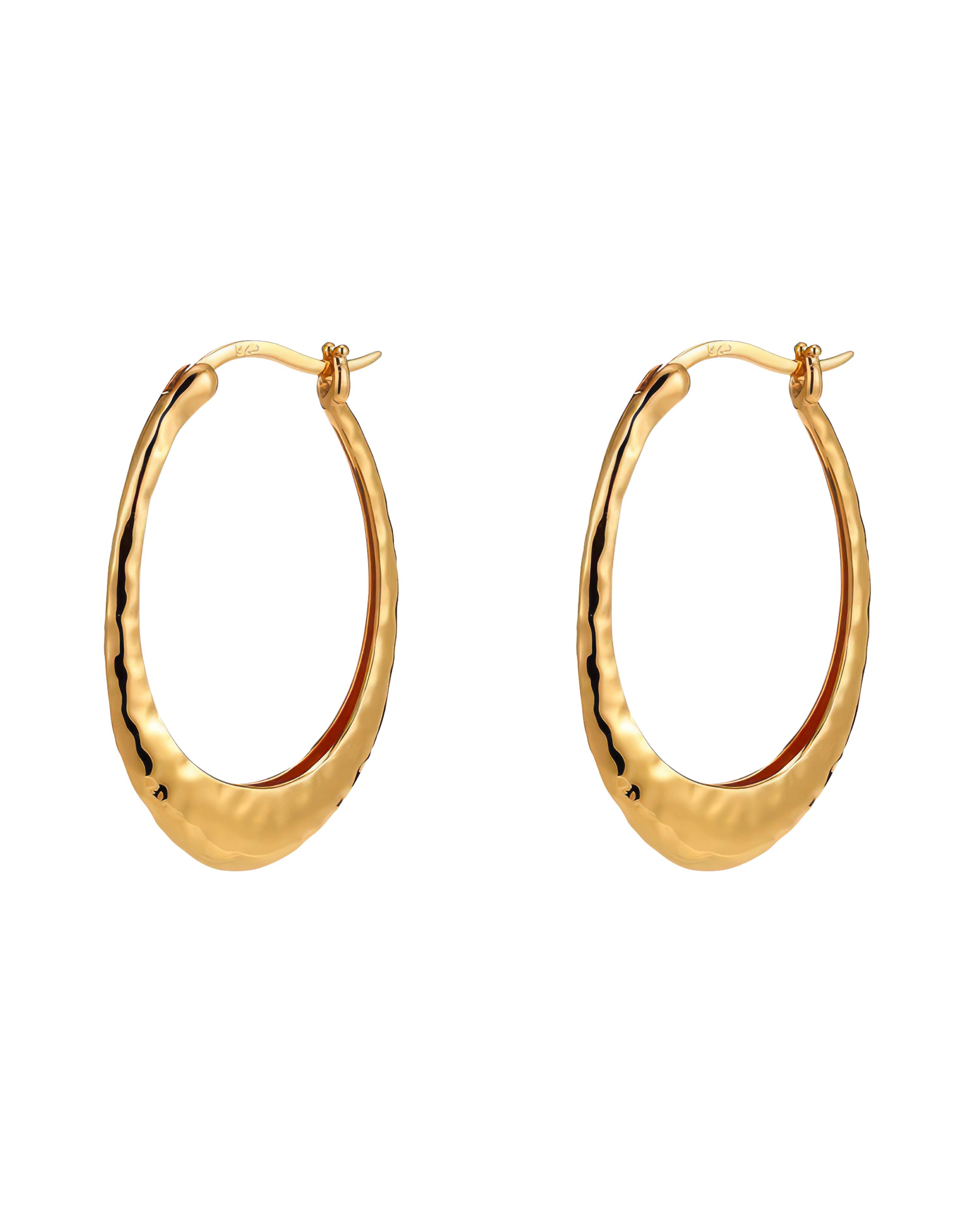 Dune Wind-formed Textures Hoop Earrings - Gold