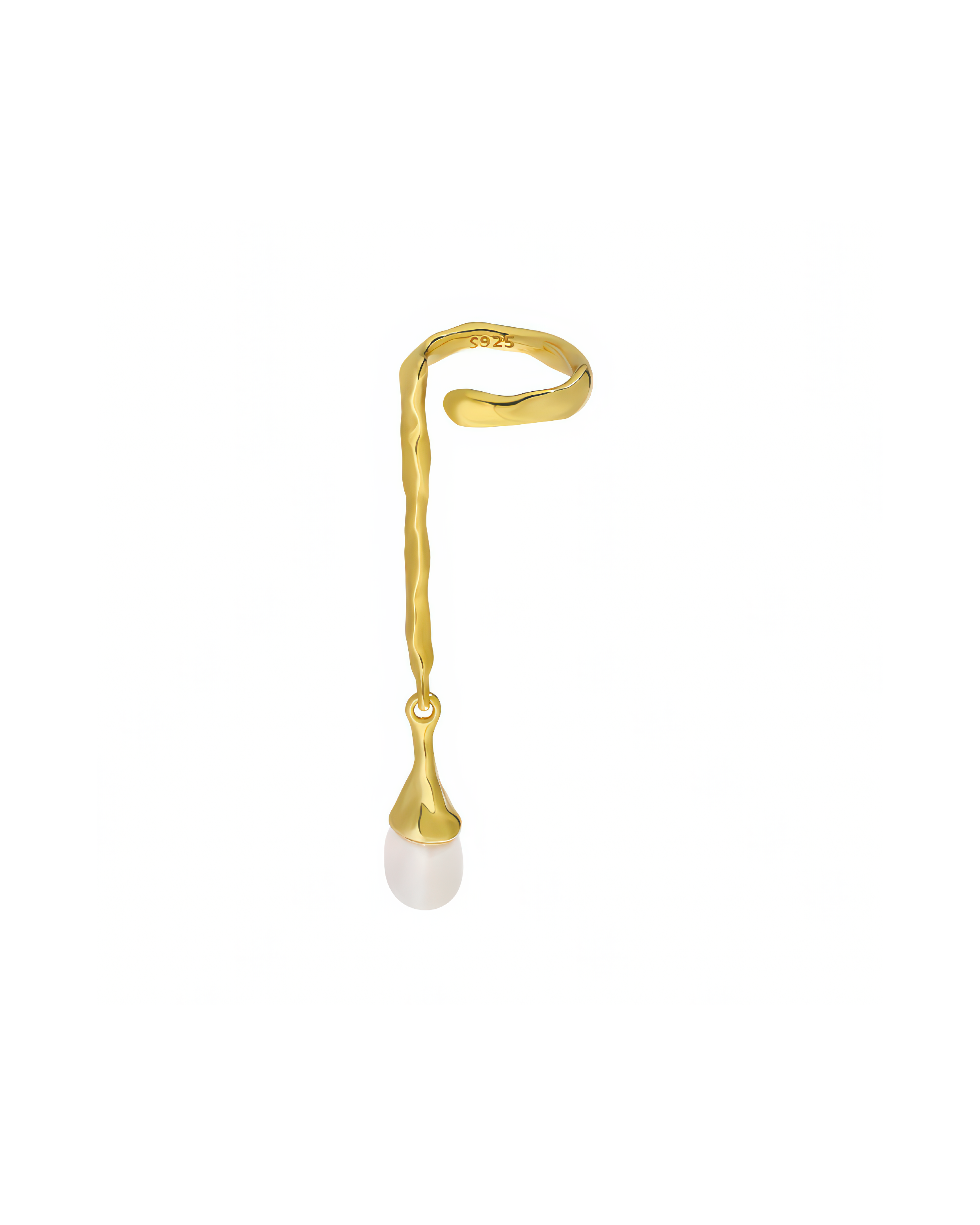 Mira Drop Pearl Cuff Earrings - Gold