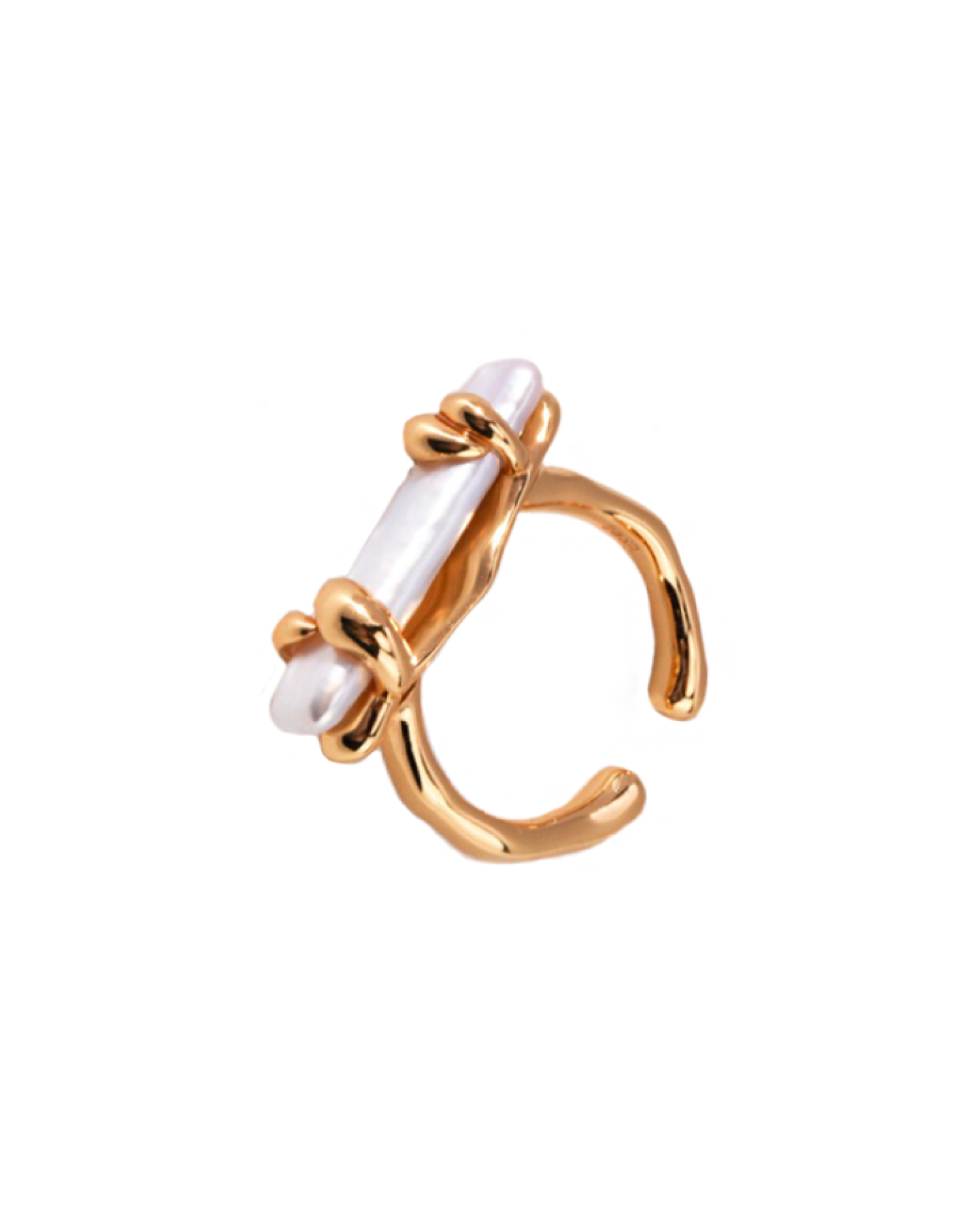 Jordanne Biwa Pearl Ring - Gold