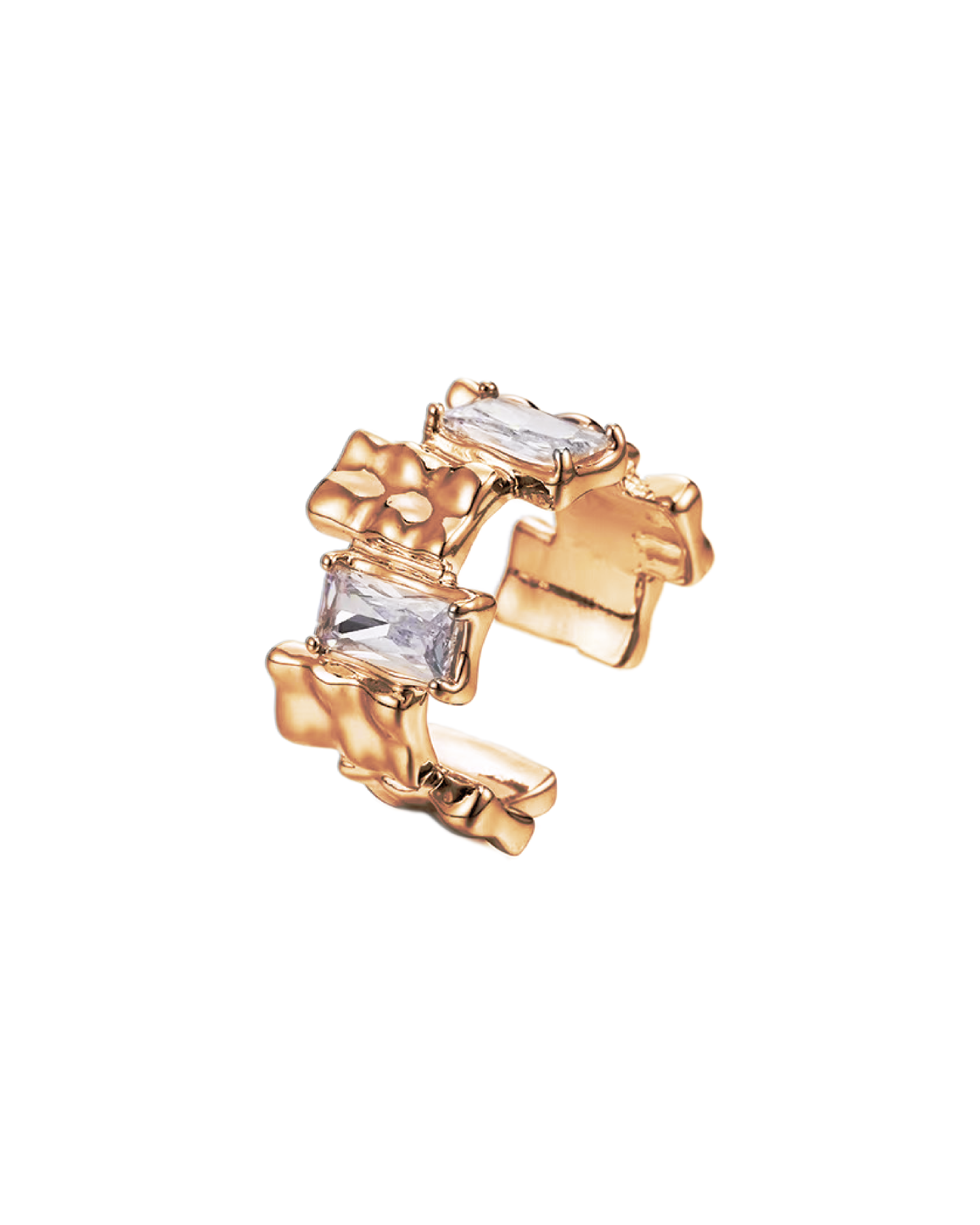 Adeline Emerald Cut Cubic Ring - Gold