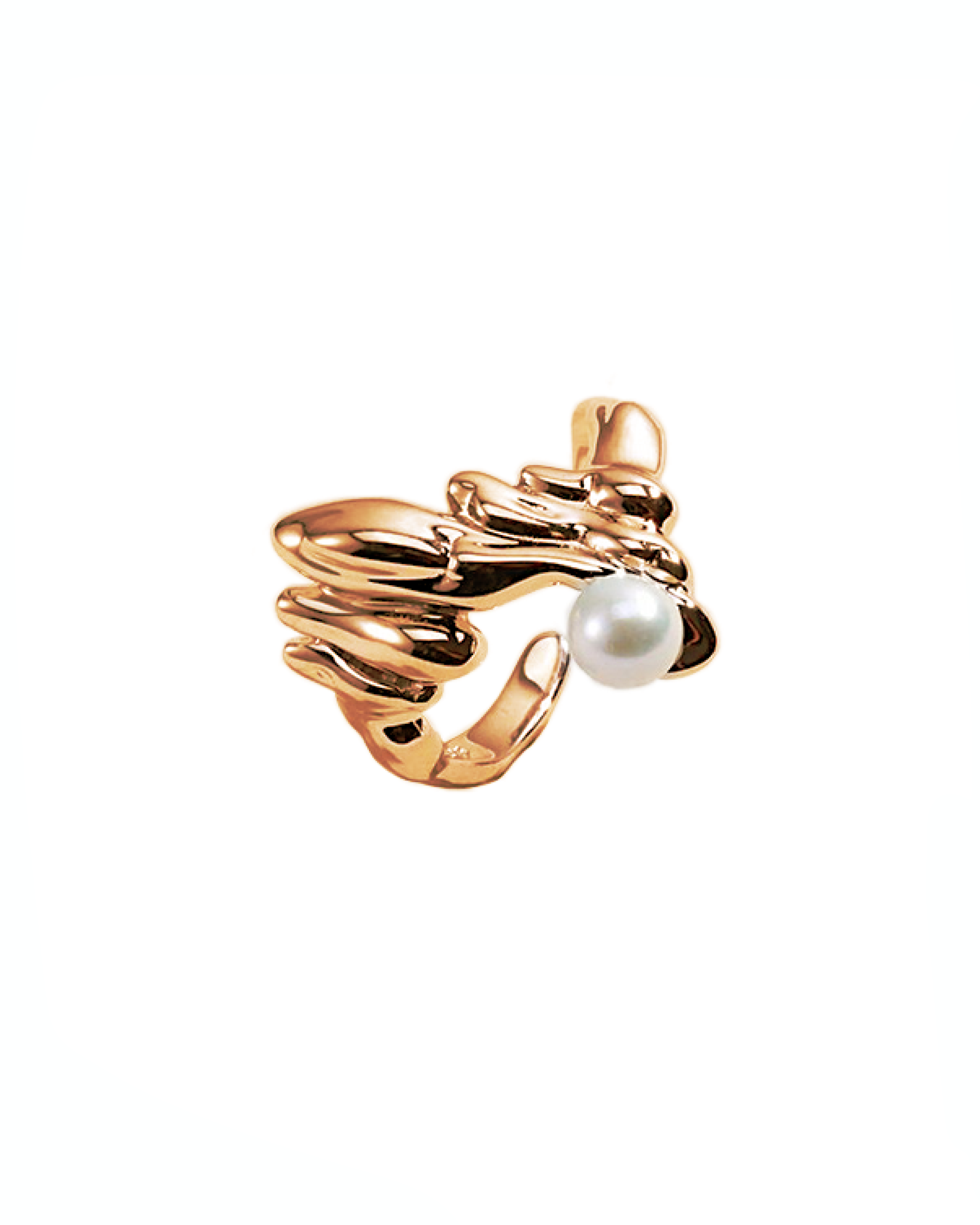 Molten Pearl Ring - Gold