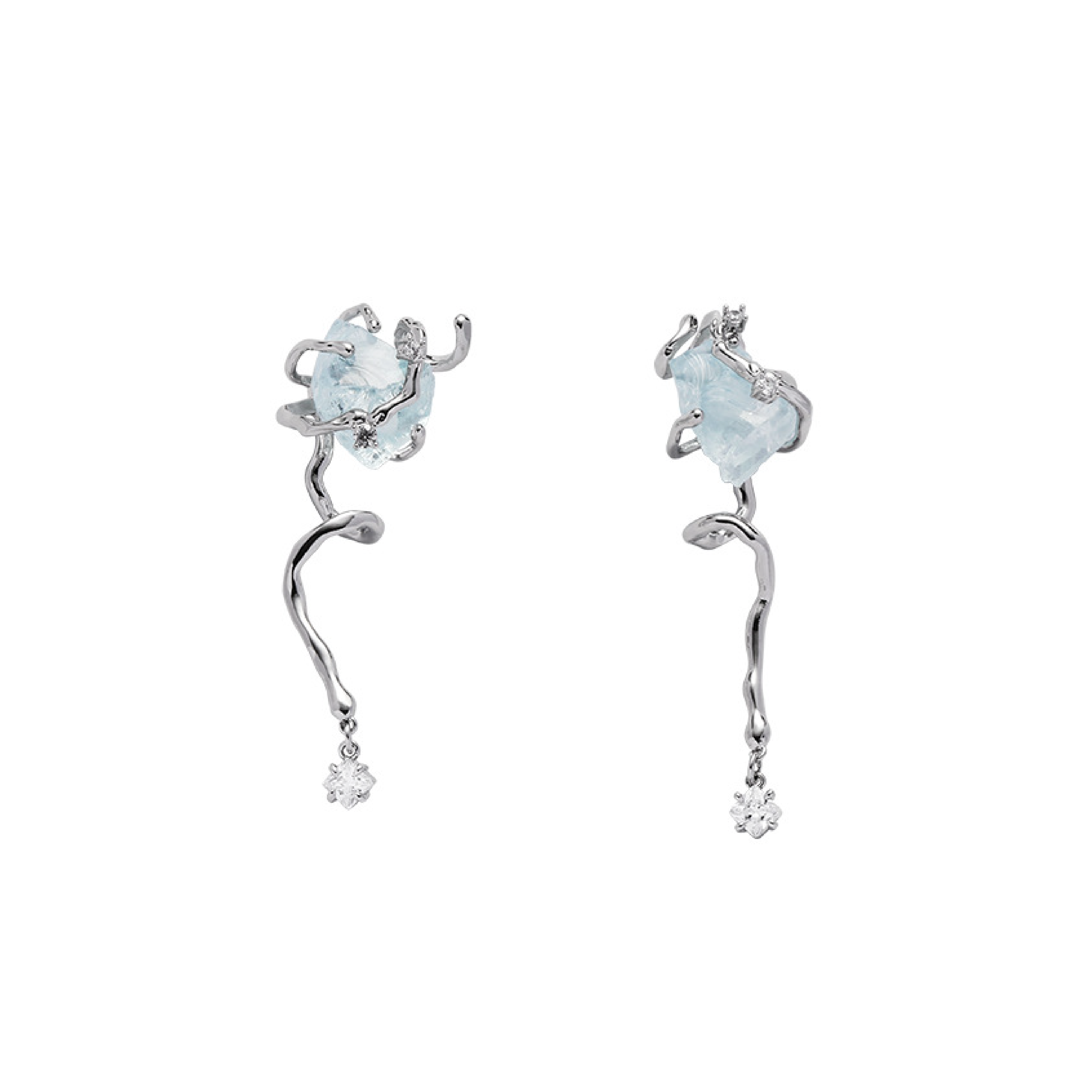 Glacier Blue Crystal Earrings