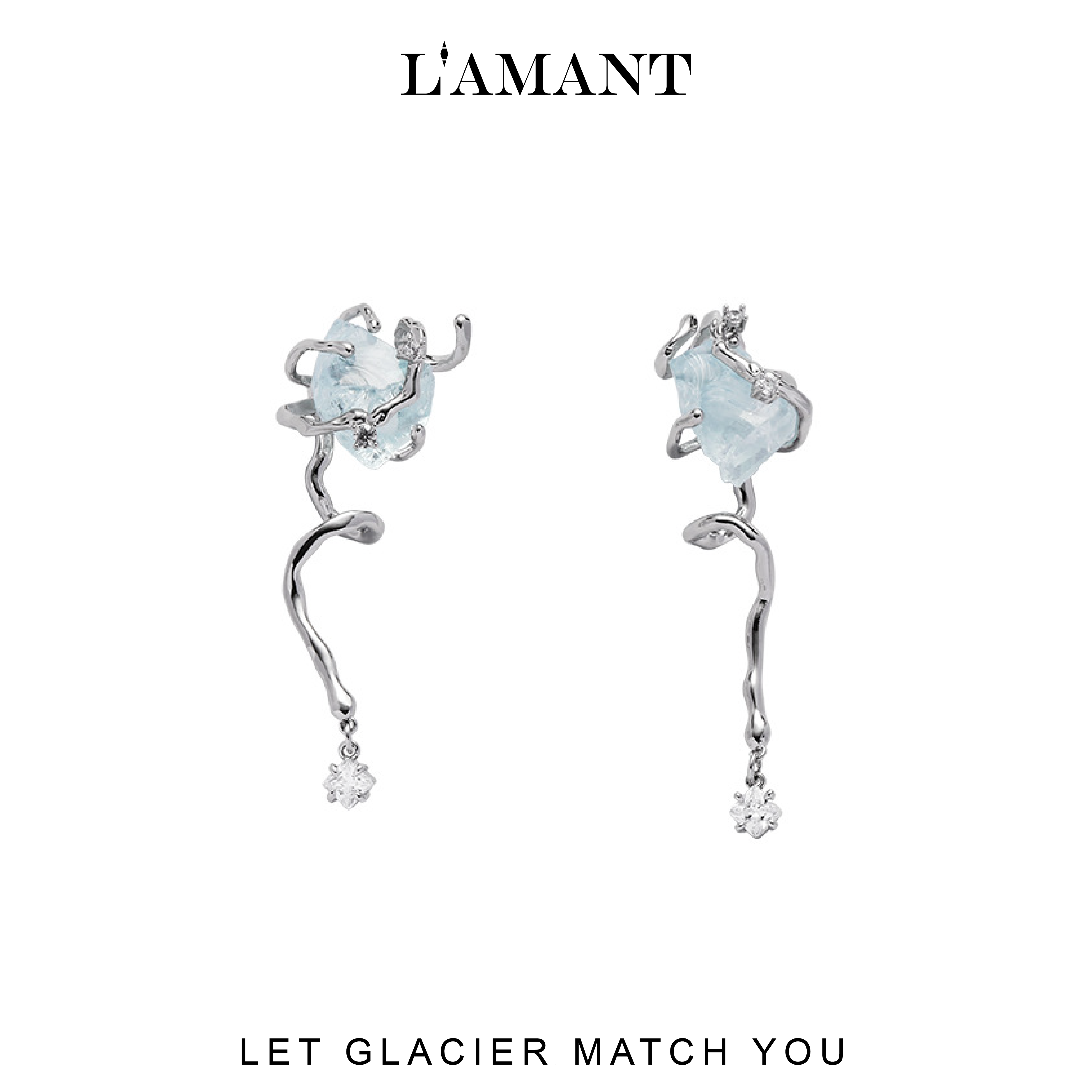 Glacier Blue Crystal Earrings