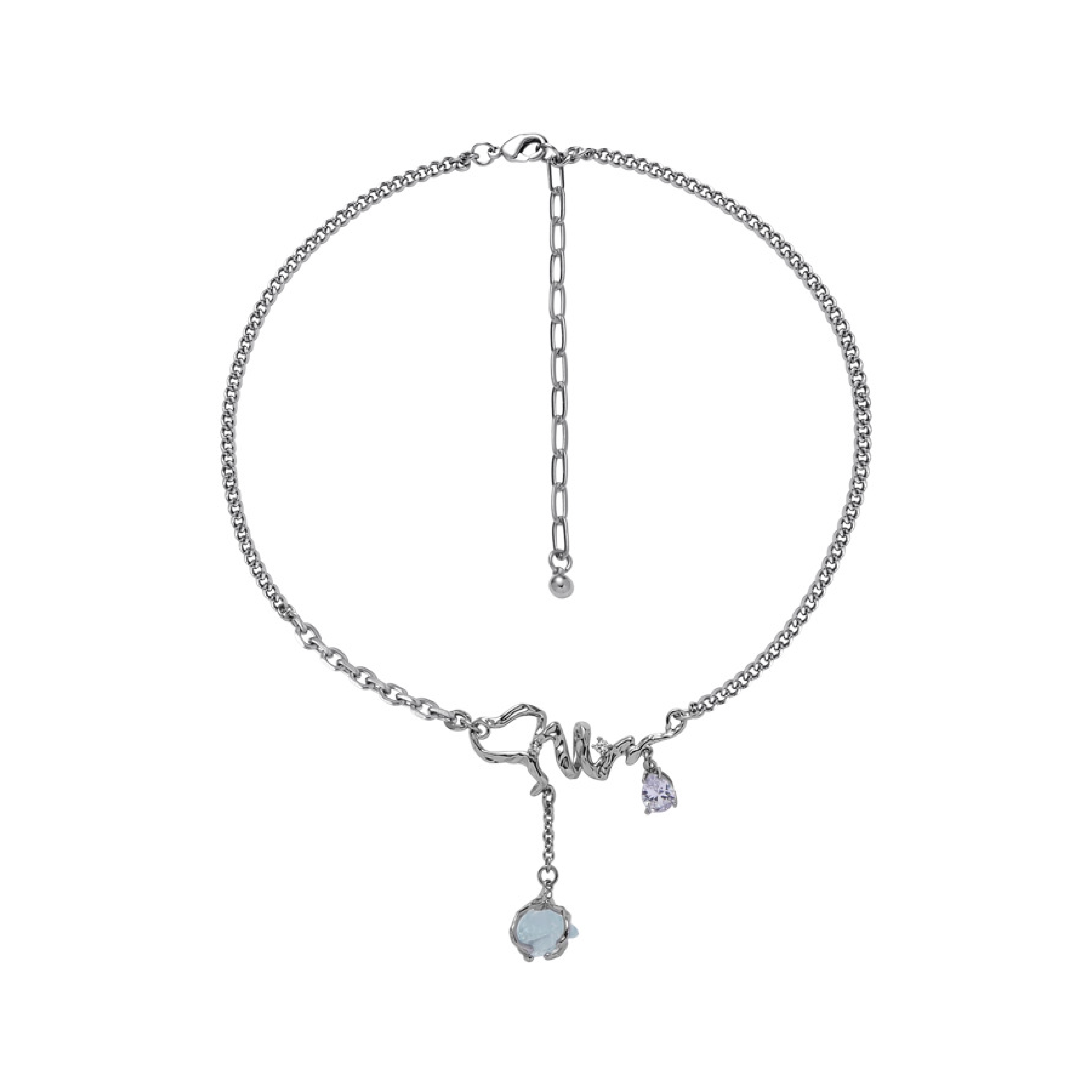 Glacier Blue Crystal Necklace