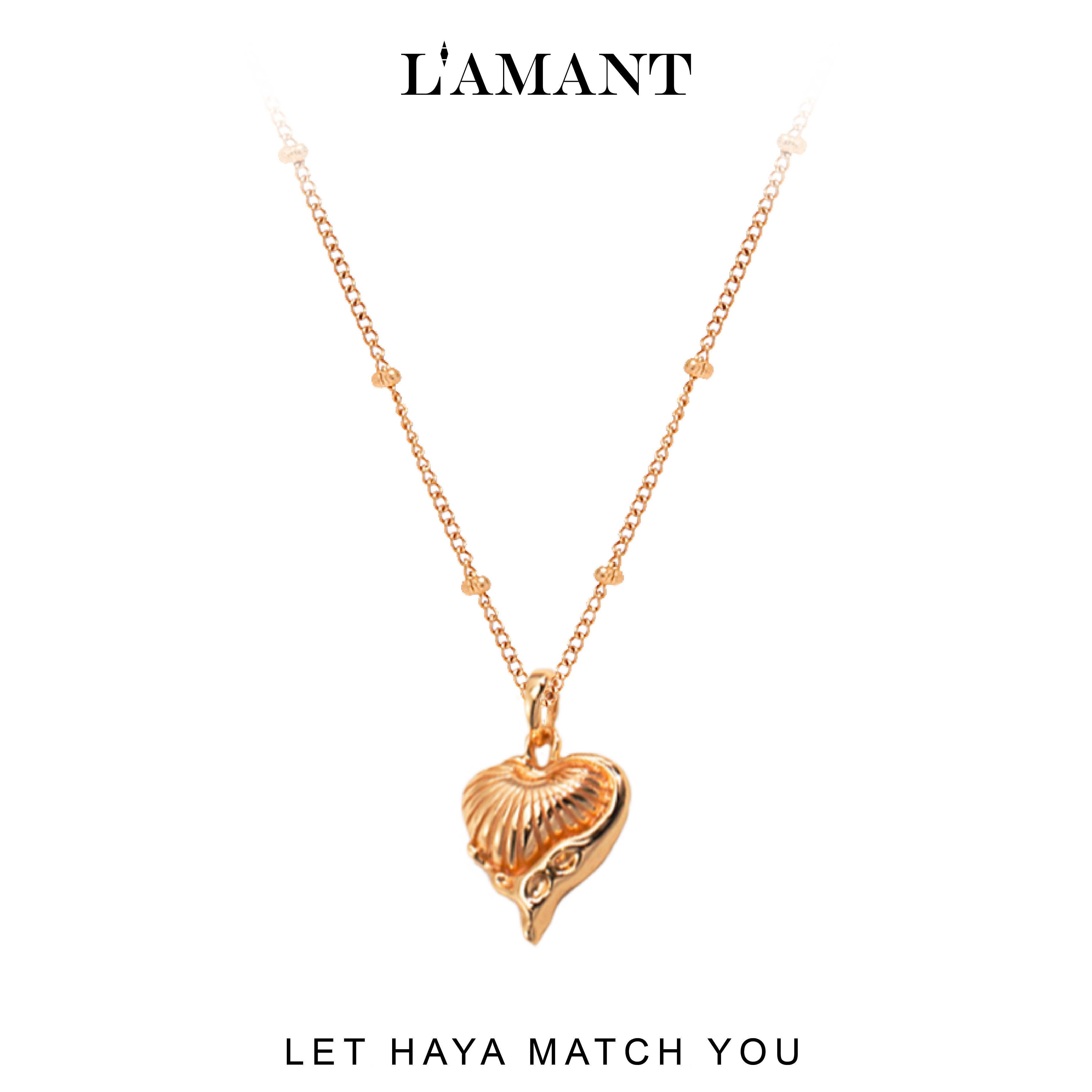 Haya Heart Charm Necklace - Gold