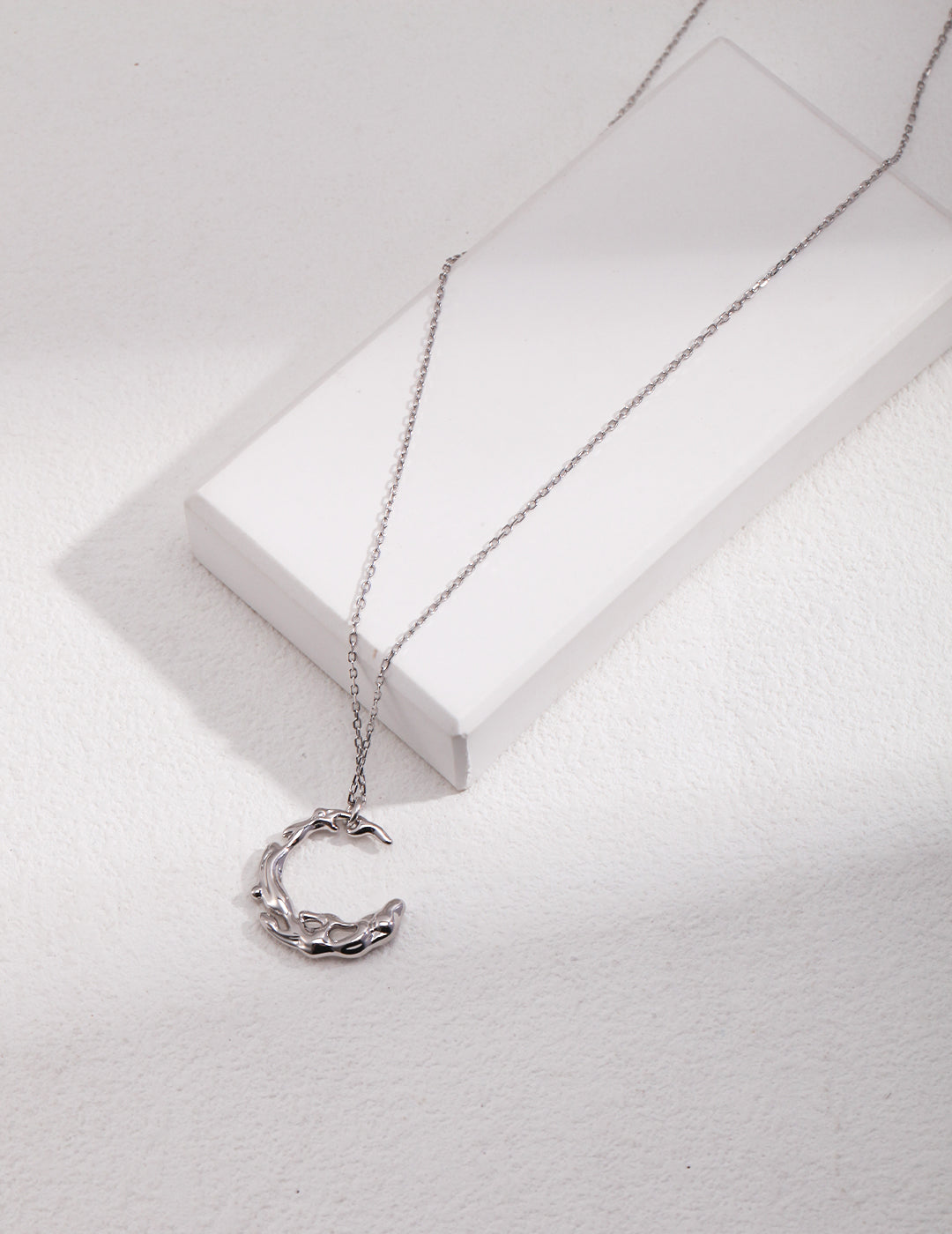 Luna Moon Reflection Necklace - Silver