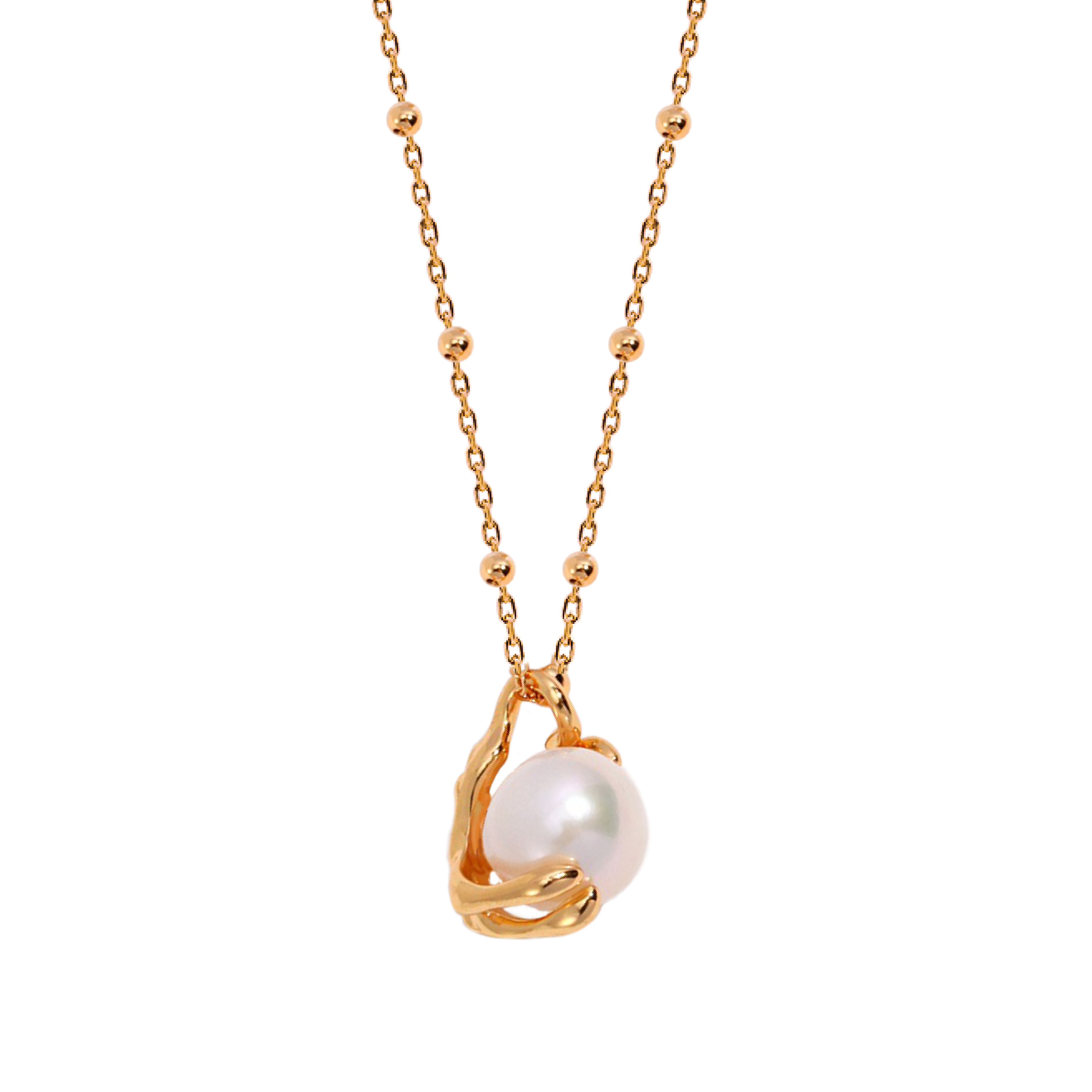 Ion Baroque Pearl Necklace - Gold