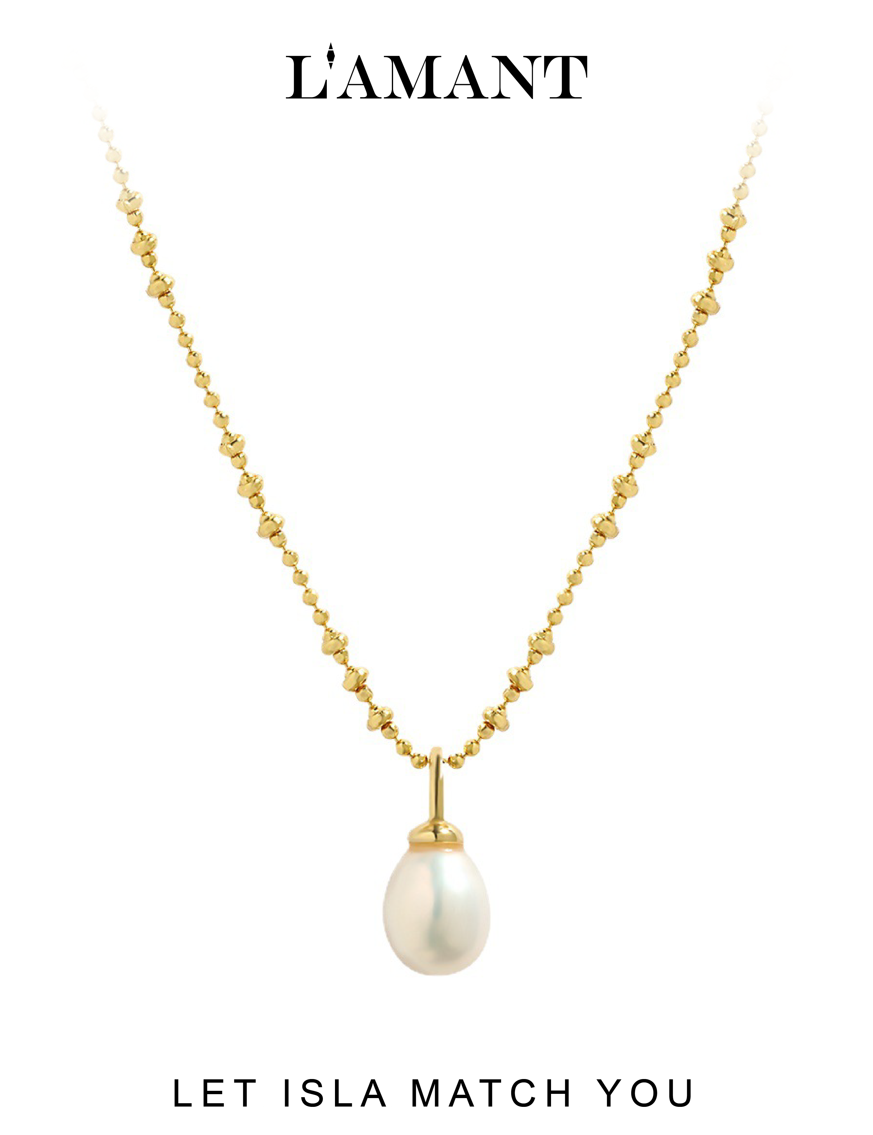 Isla Pearl Necklace - Gold