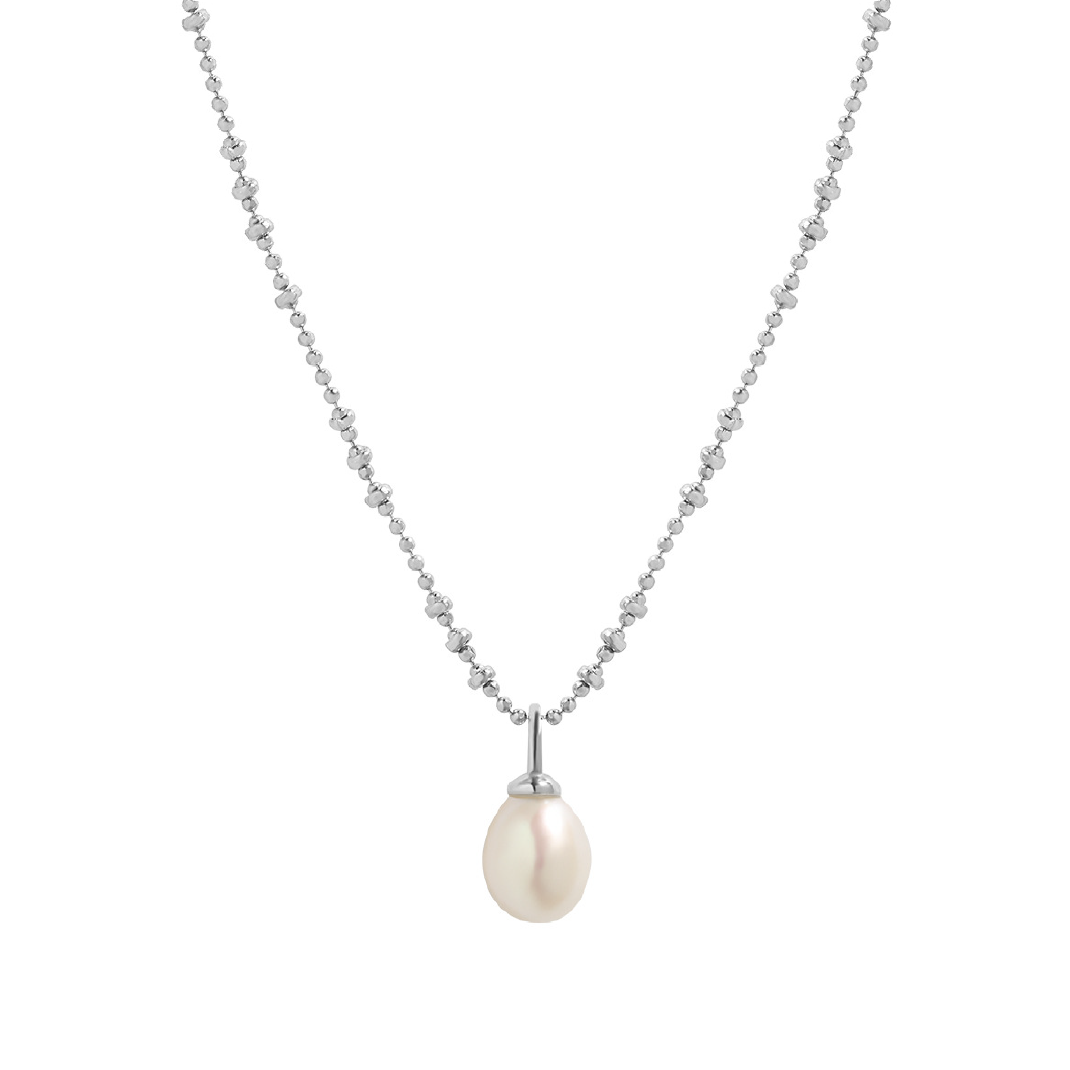 Isla Pearl Necklace - Silver