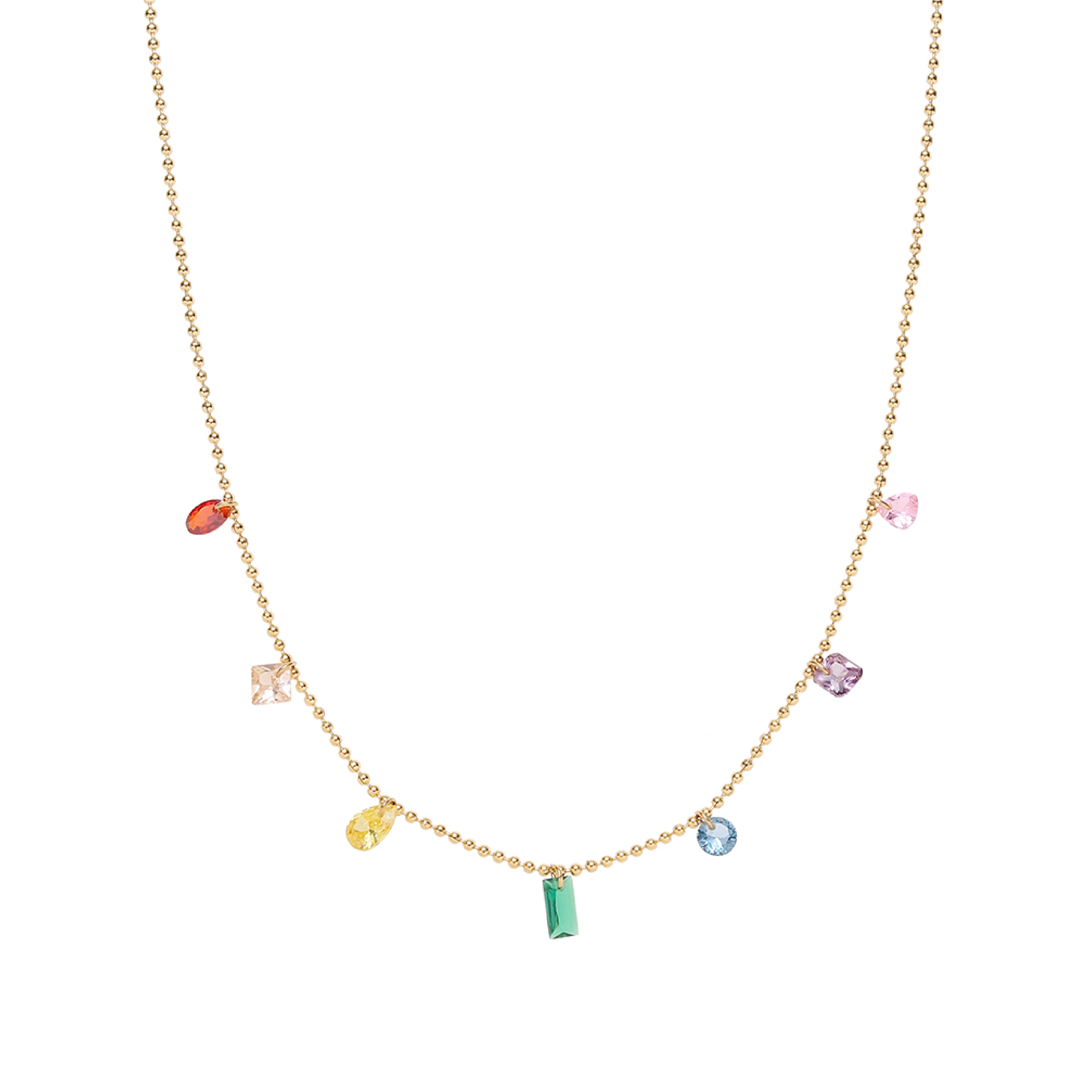 Itza Multi Coloured Cubic Necklace