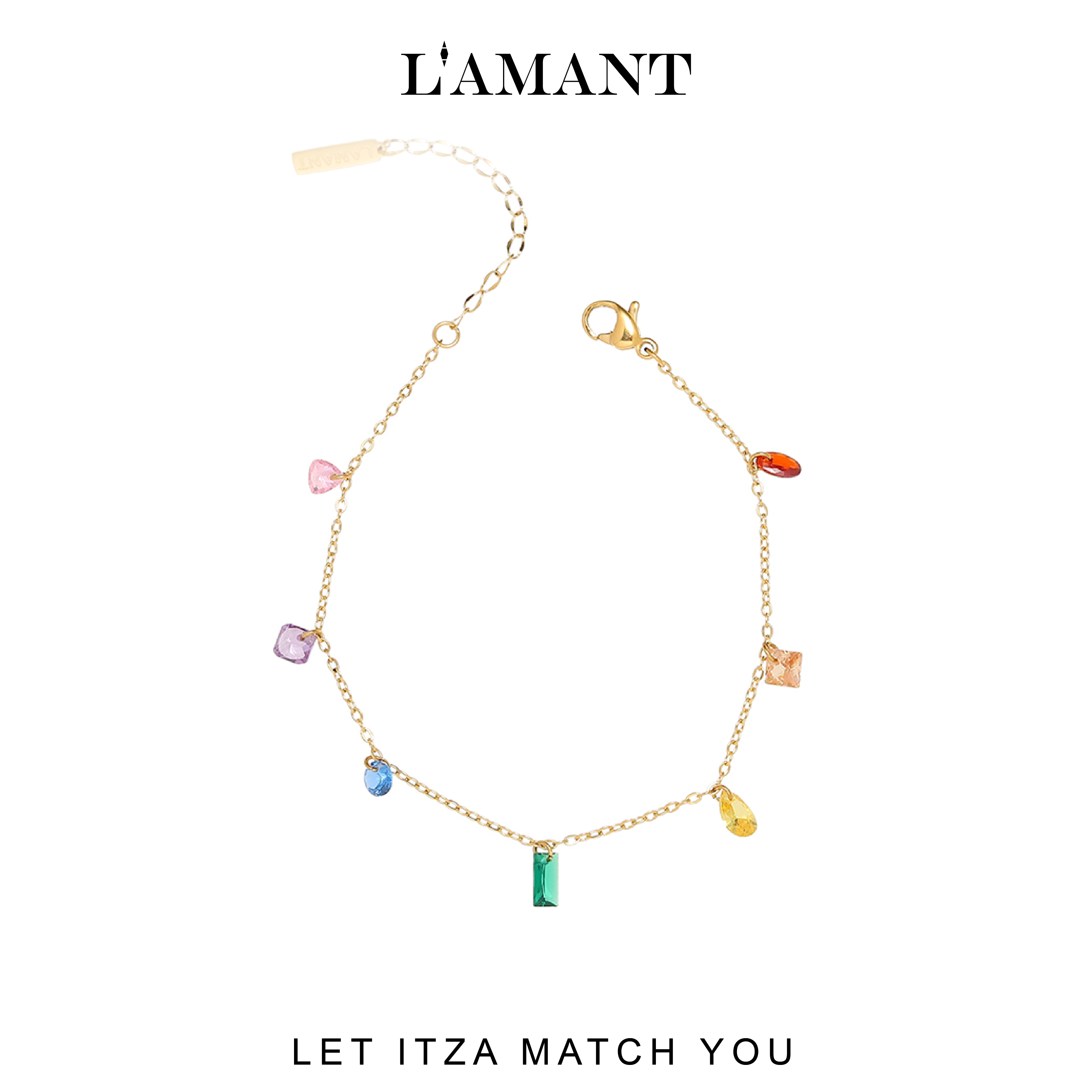 Itza Multi Coloured Cubic Bracelet