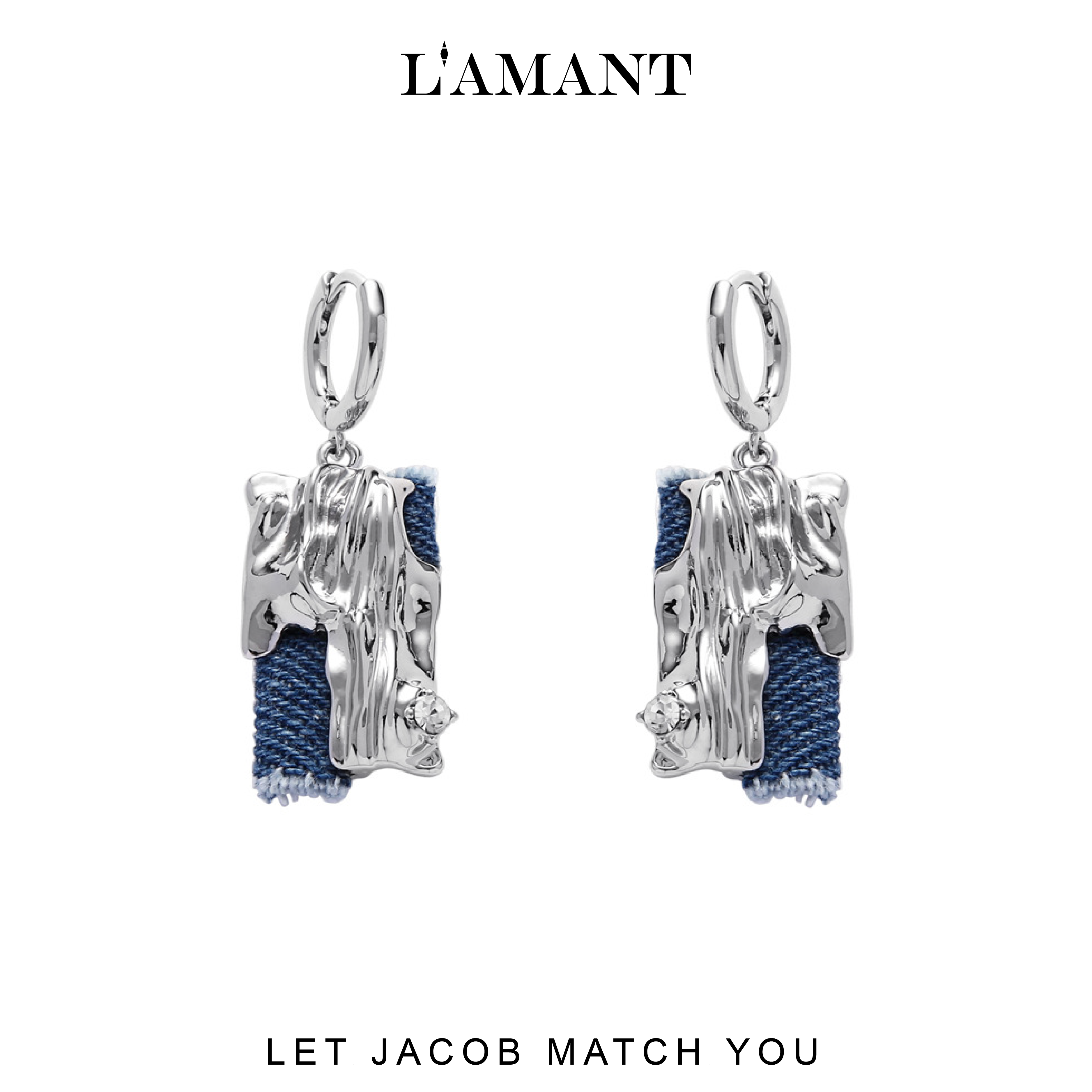 Jacob Denim Hoop Earrings