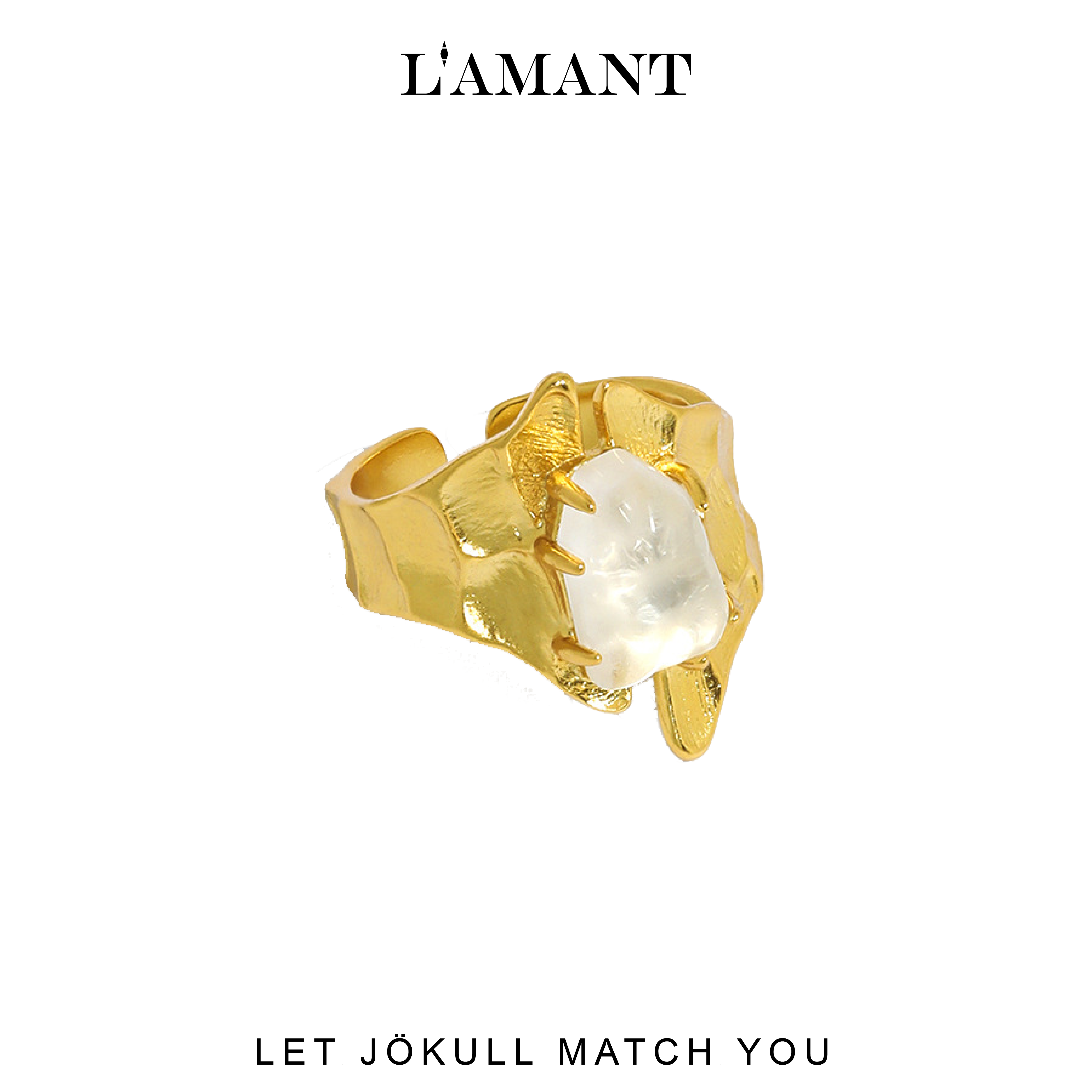 Jo_kull Crystal Ring - Gold