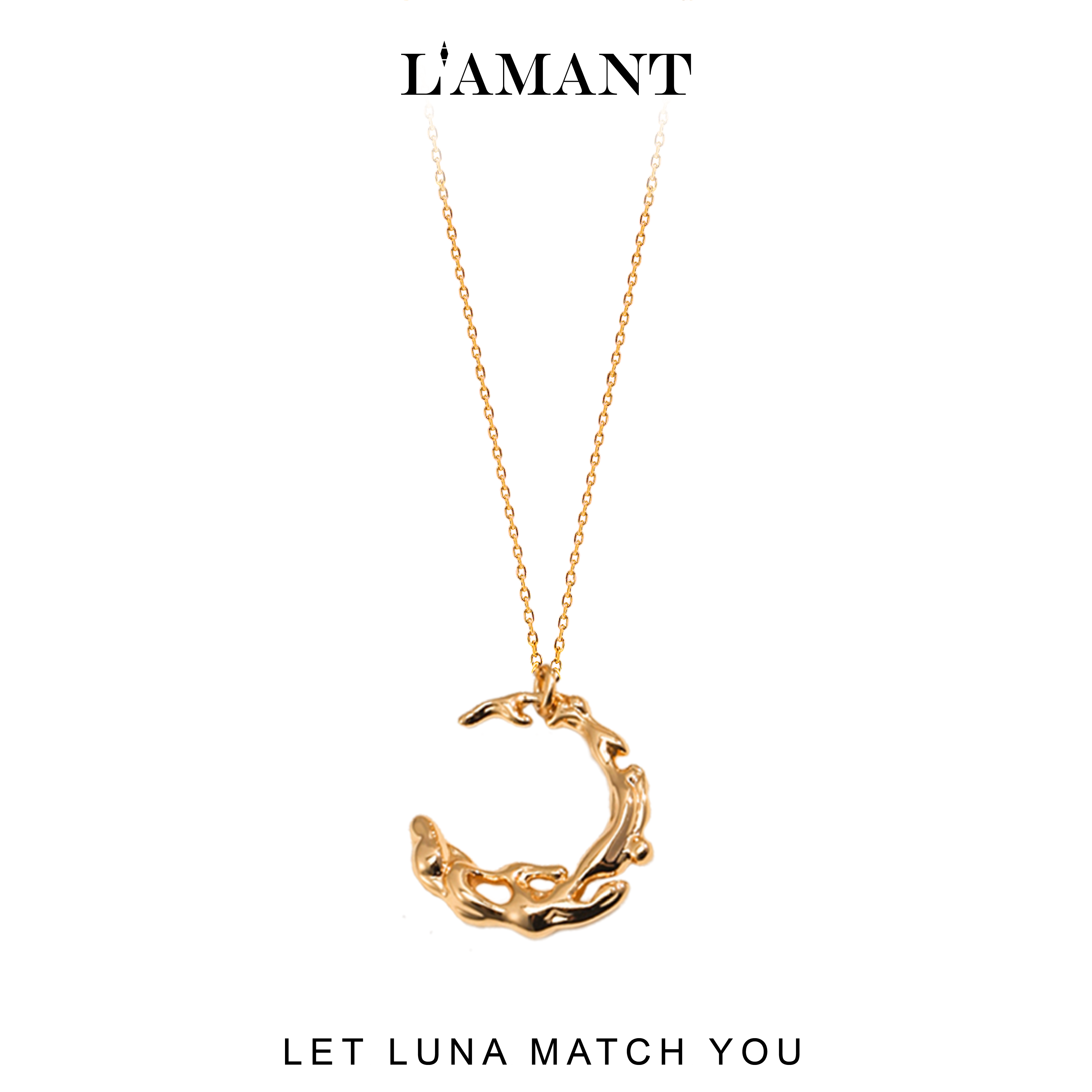 Luna Moon Reflection Necklace - Gold