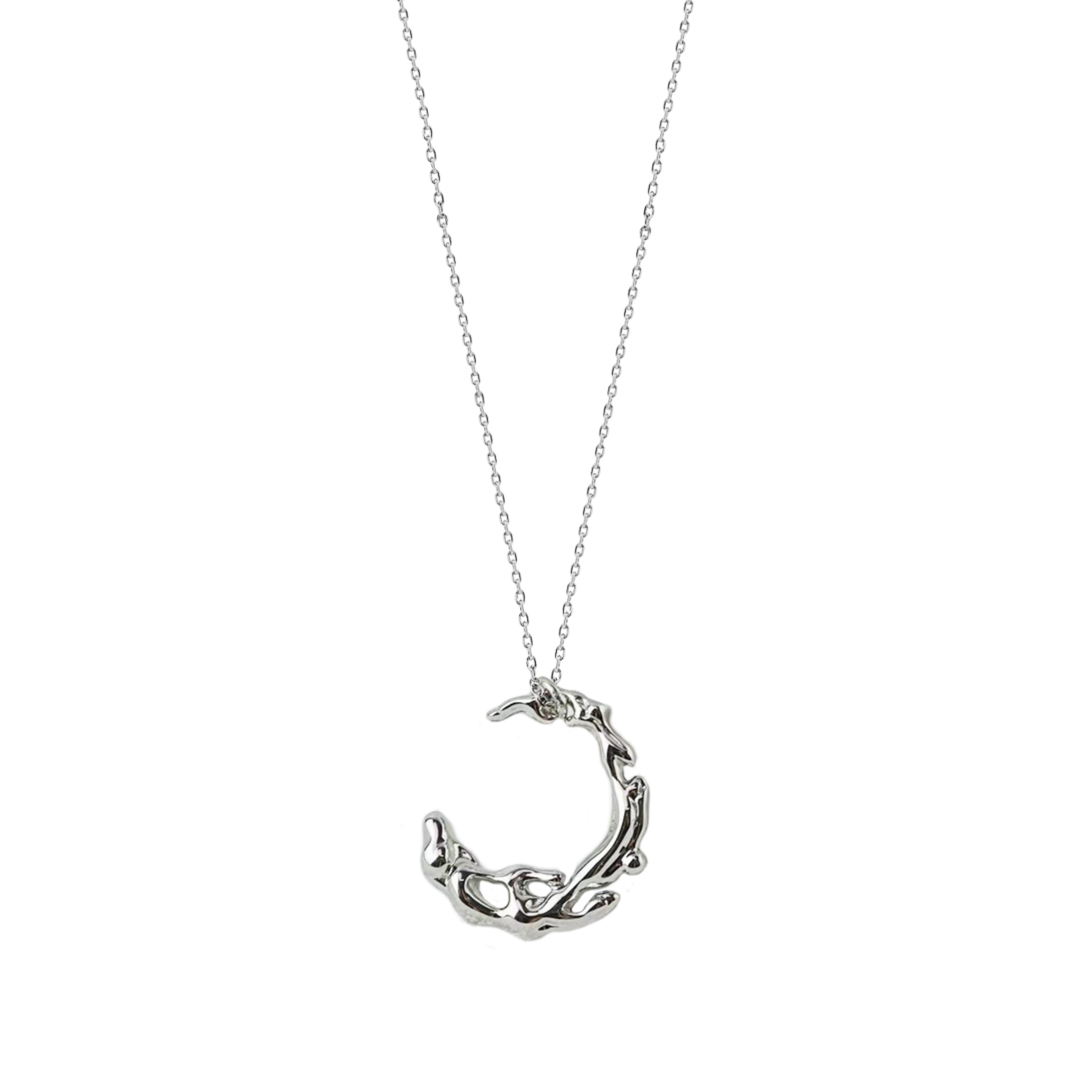 Luna Moon Reflection Necklace - Silver