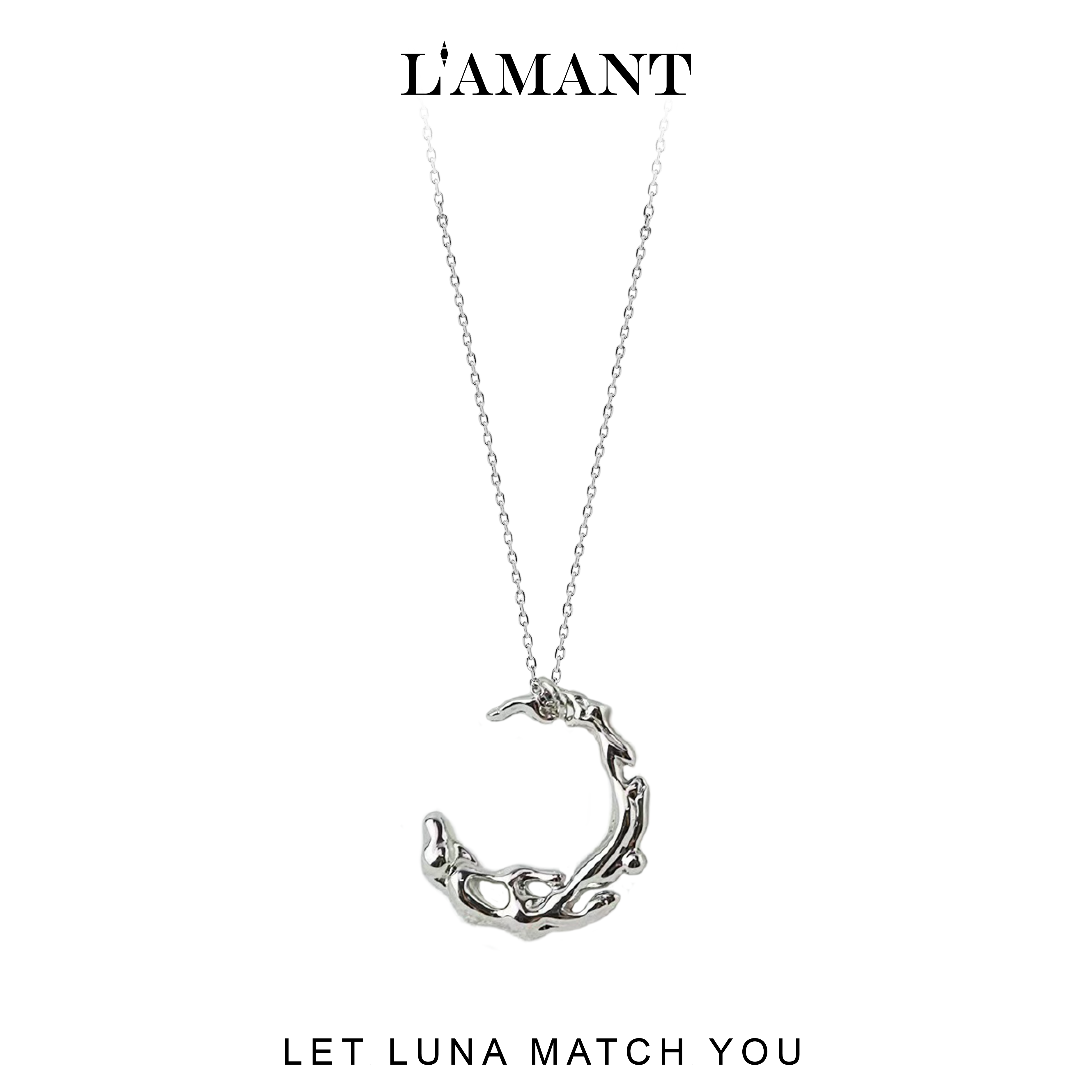 Luna Moon Reflection Necklace - Silver