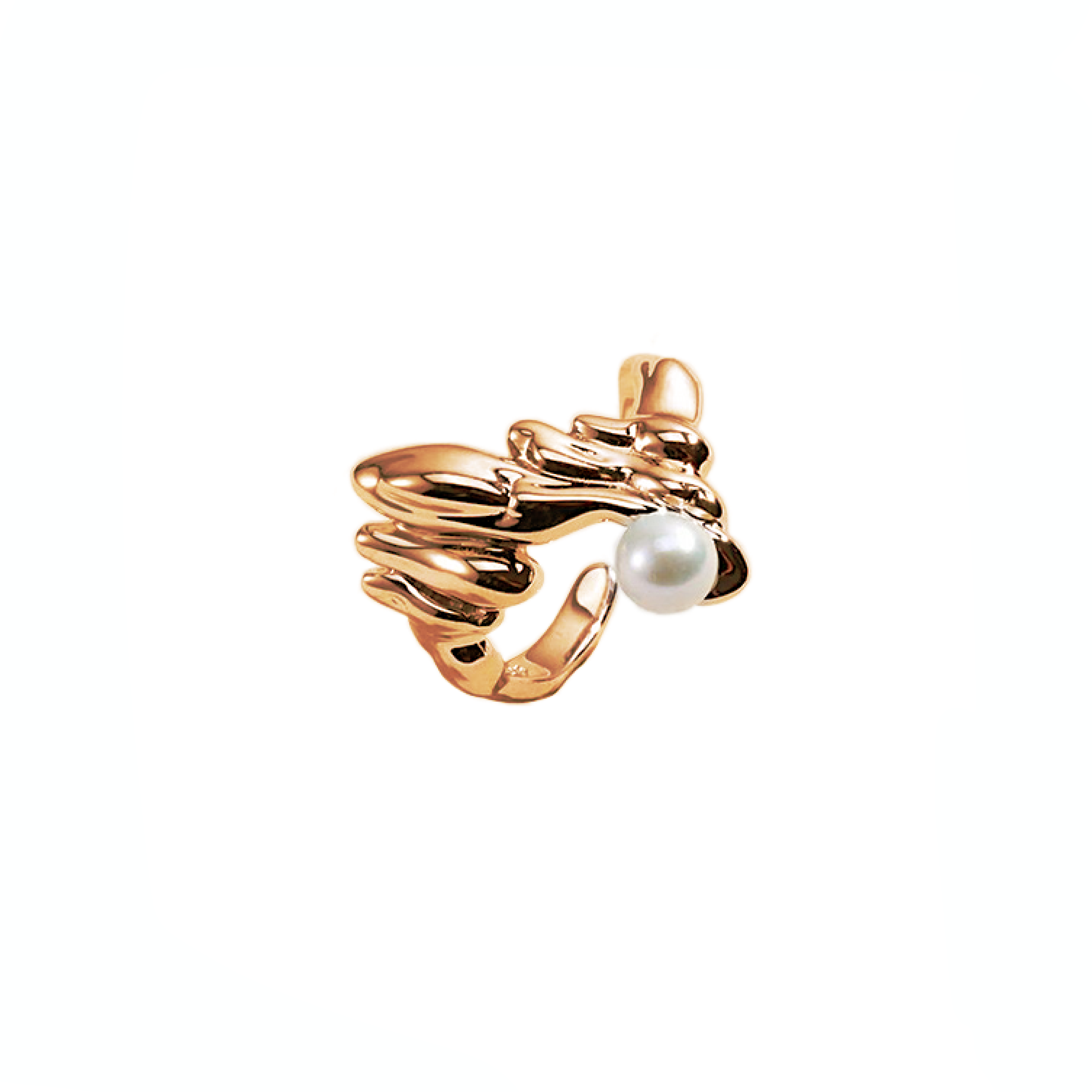 Molten Pearl Ring - Gold