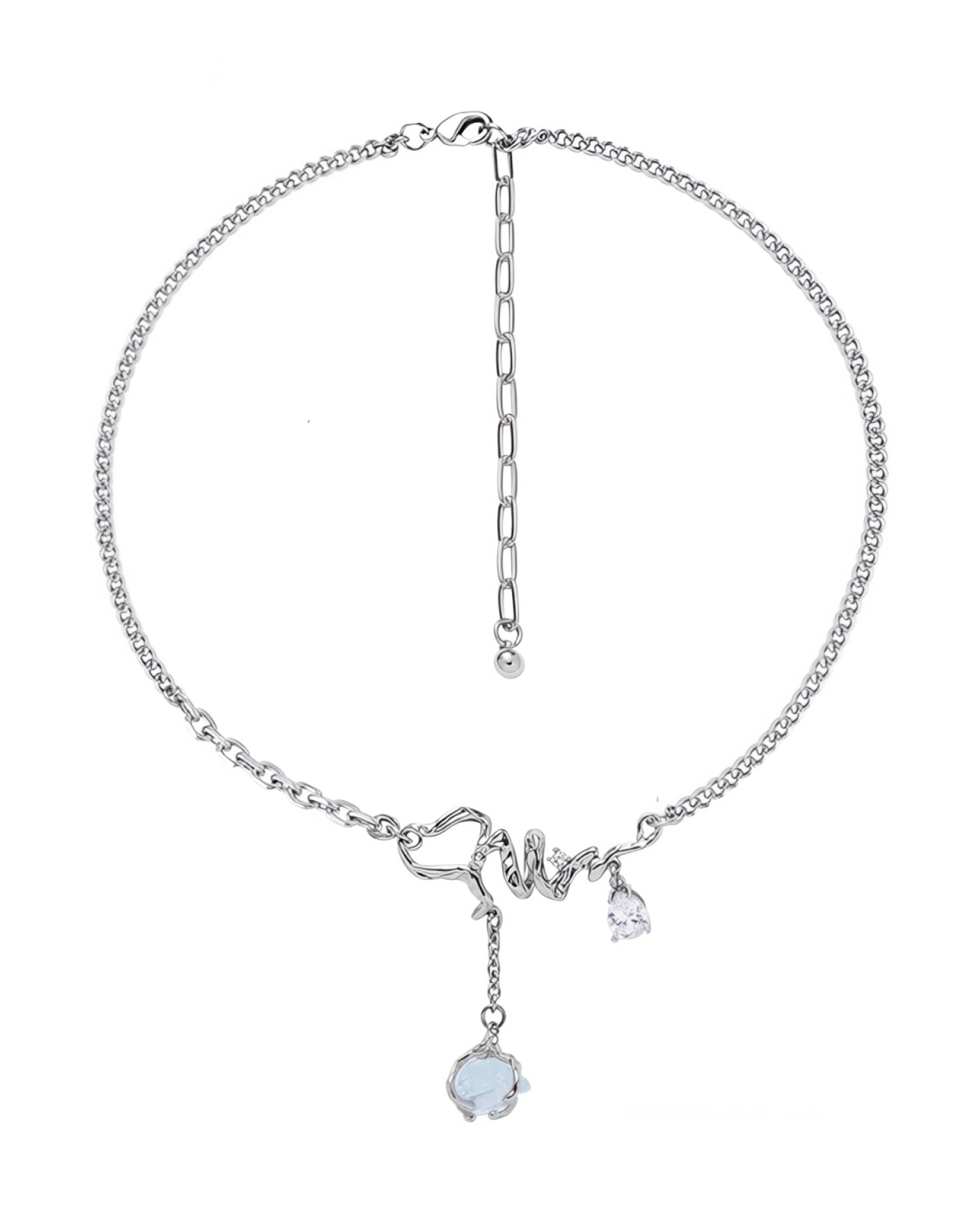 Glacier Blue Crystal Necklace