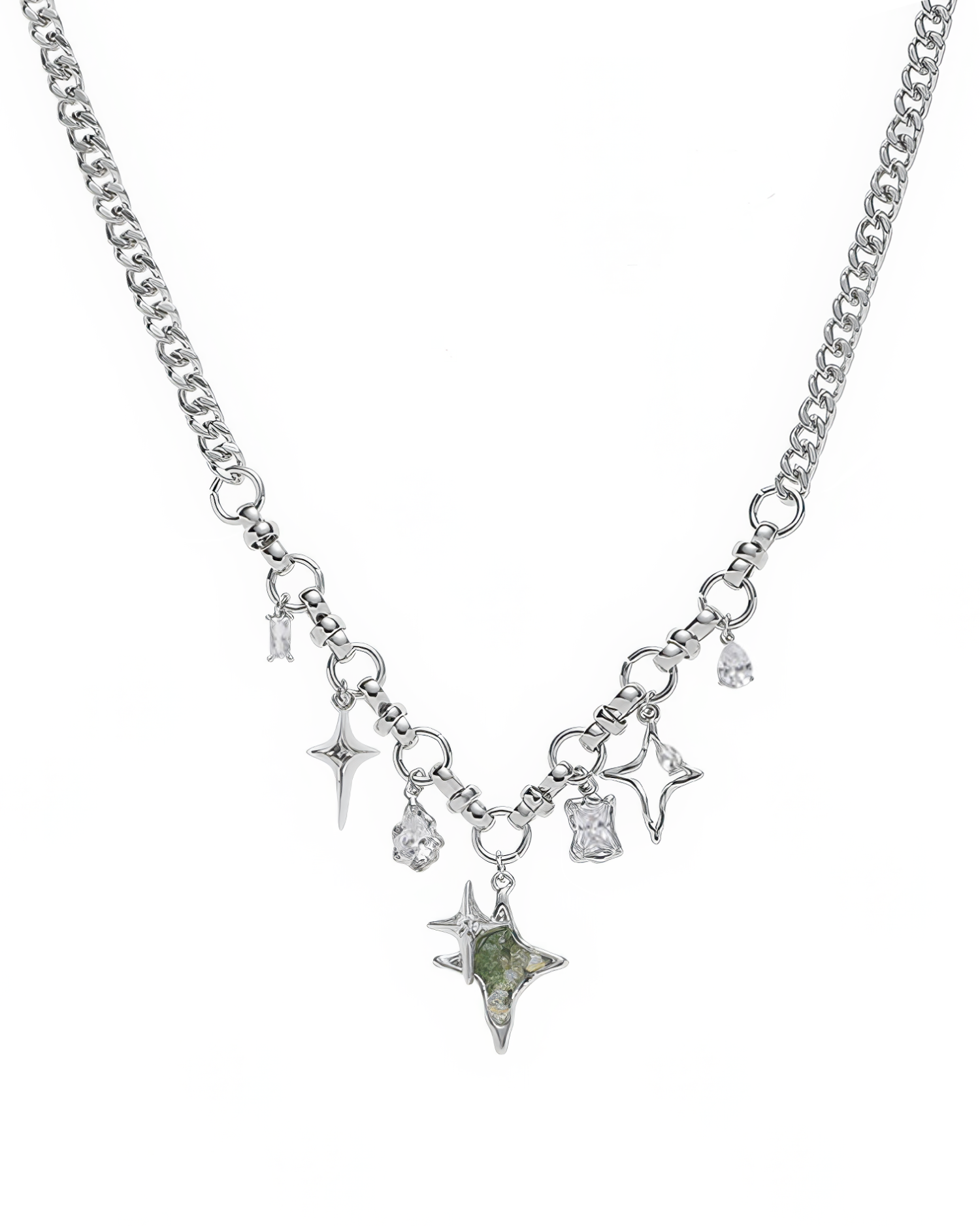 Polaris Green Charms Necklace