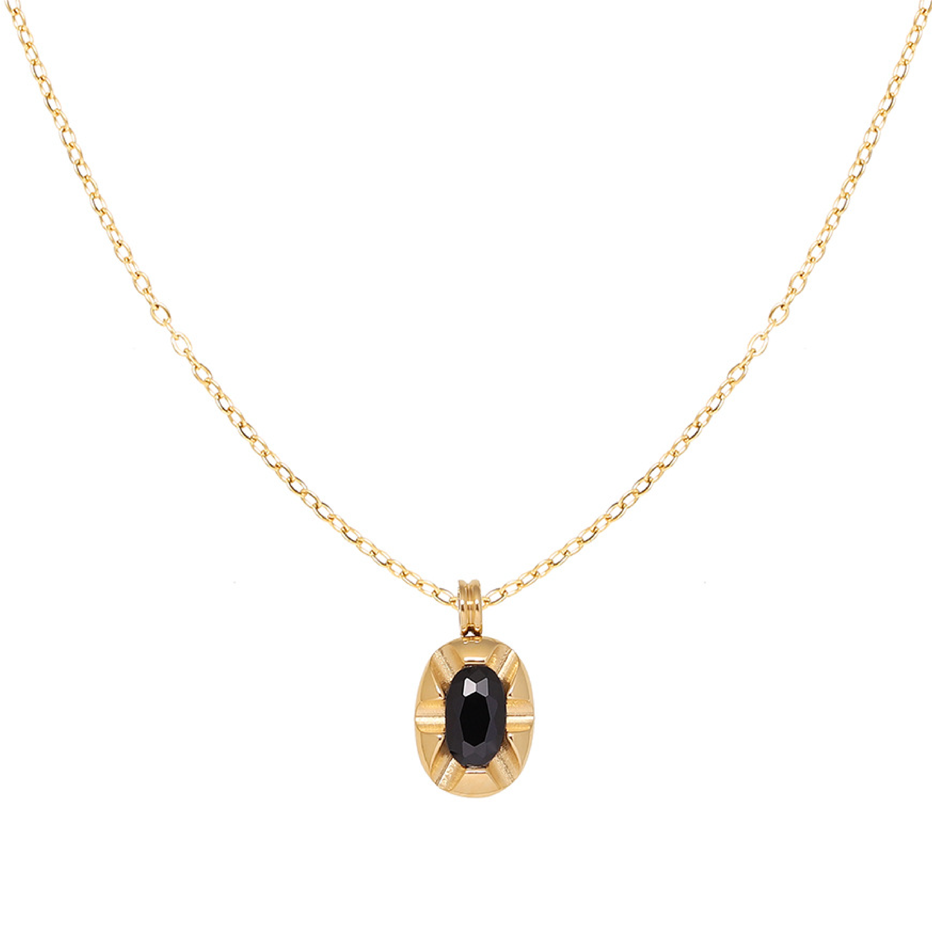 Nora Black Cubic Necklace