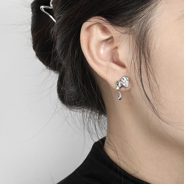 Lava Cubic Earrings - Silver