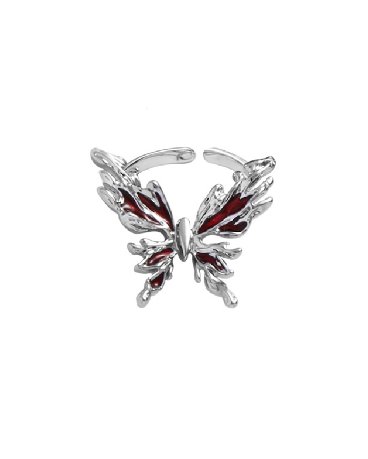 Raina Red Butterfly Ring