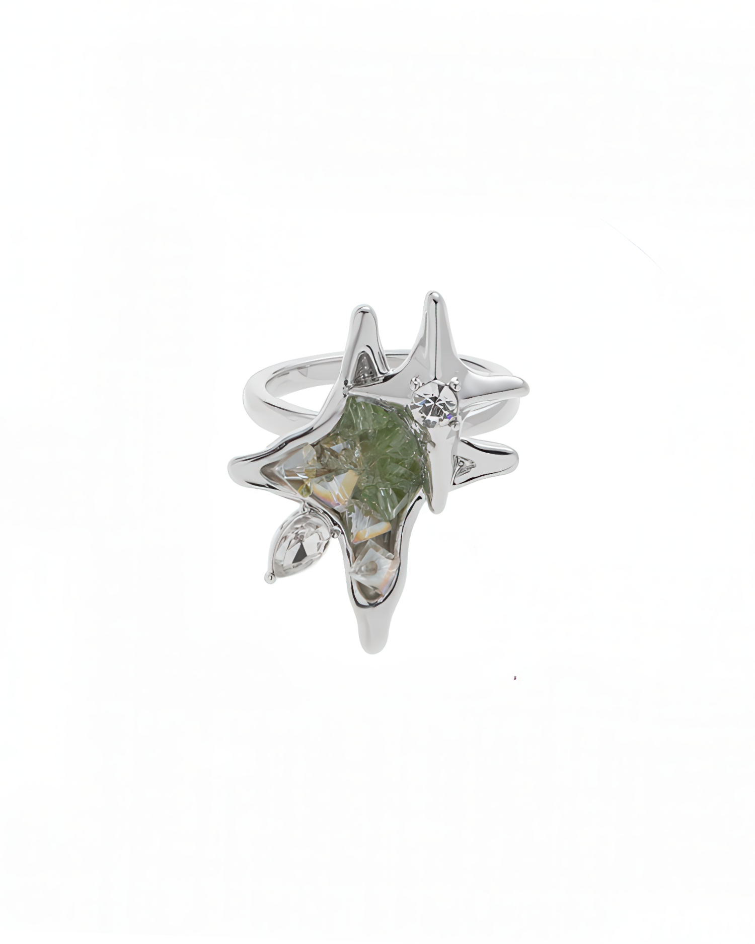 Polaris Green Star Ring