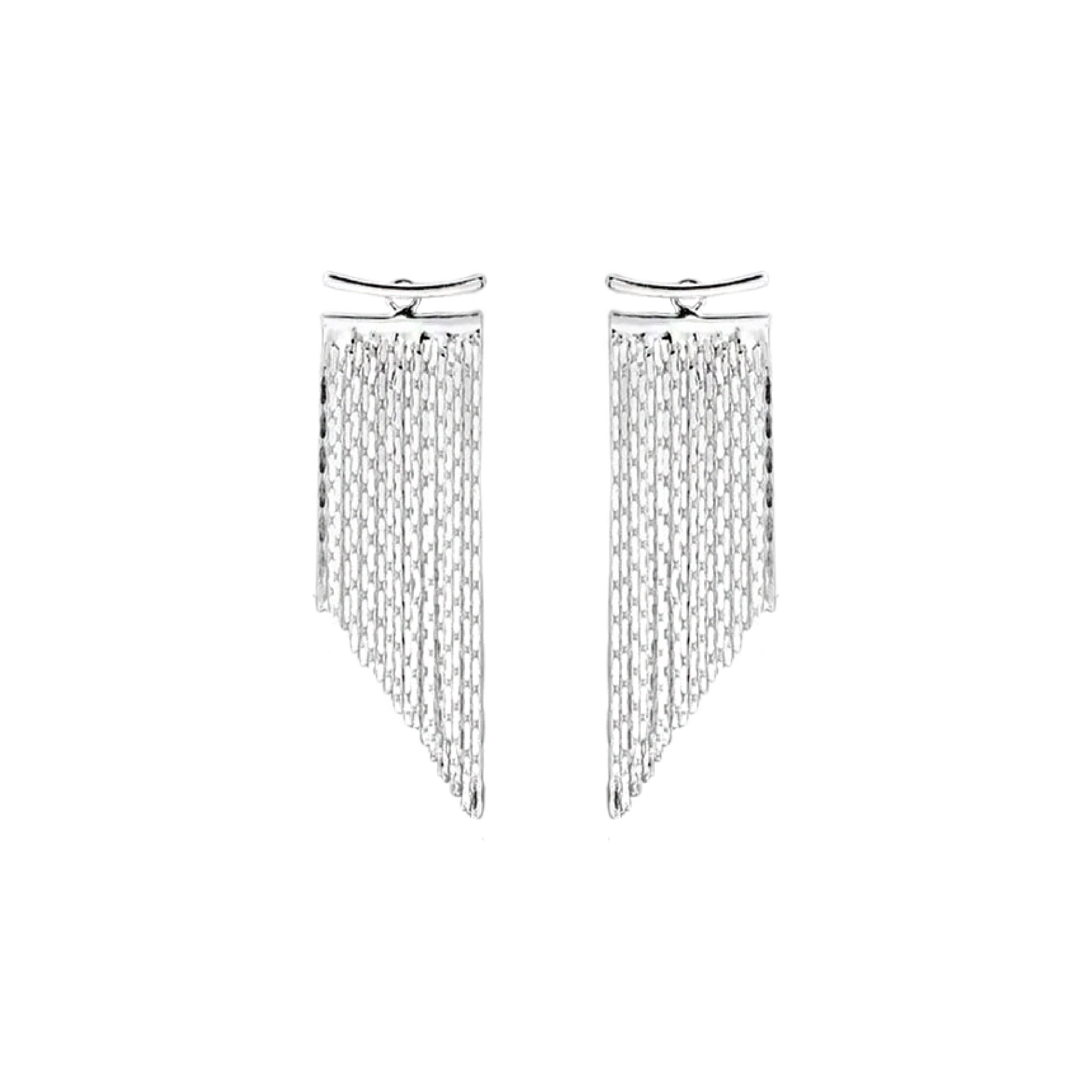 Evelyn Multi Wear Bar & Tassel Earrings - Silver