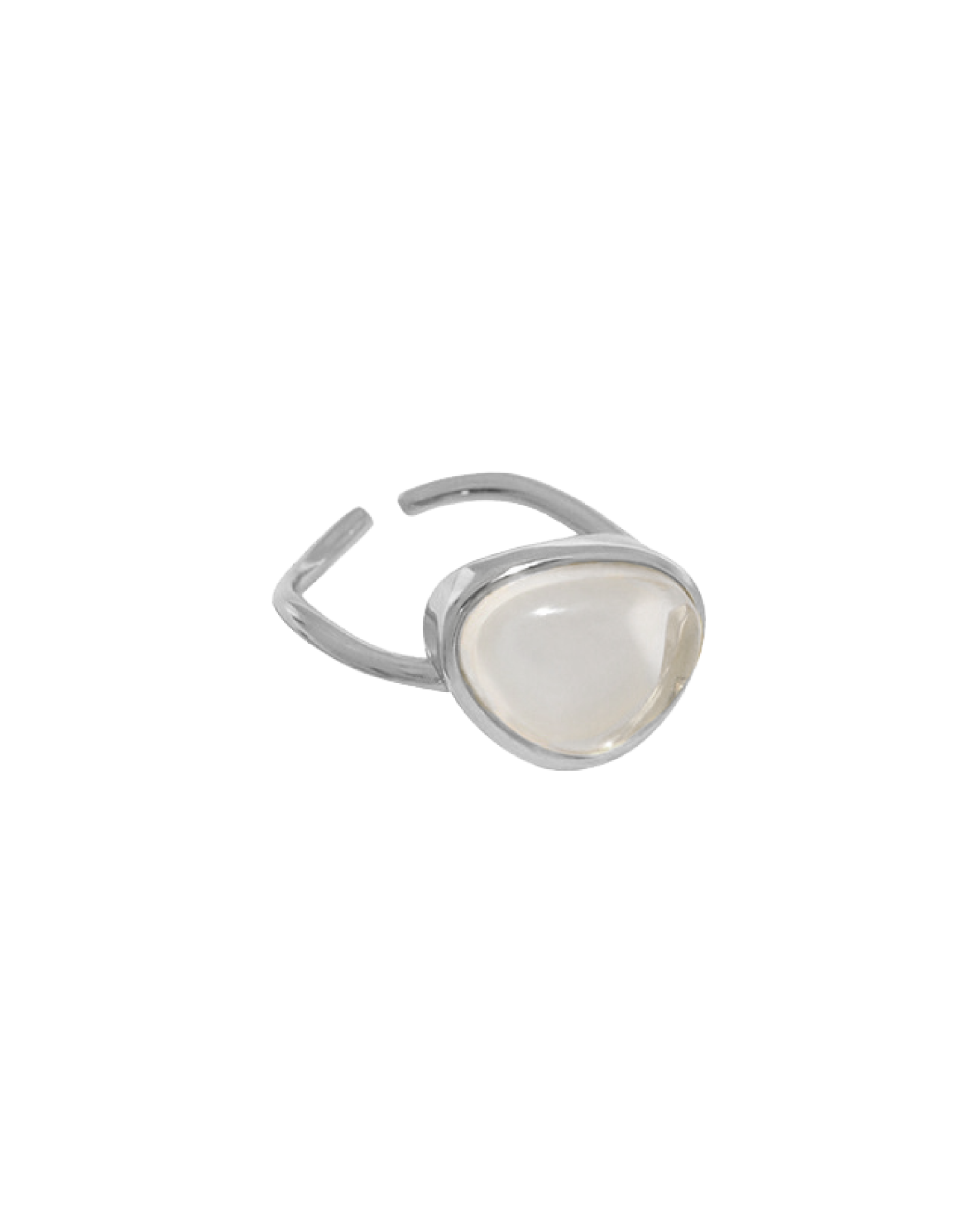 Jolee White Crystal Ring - Silver