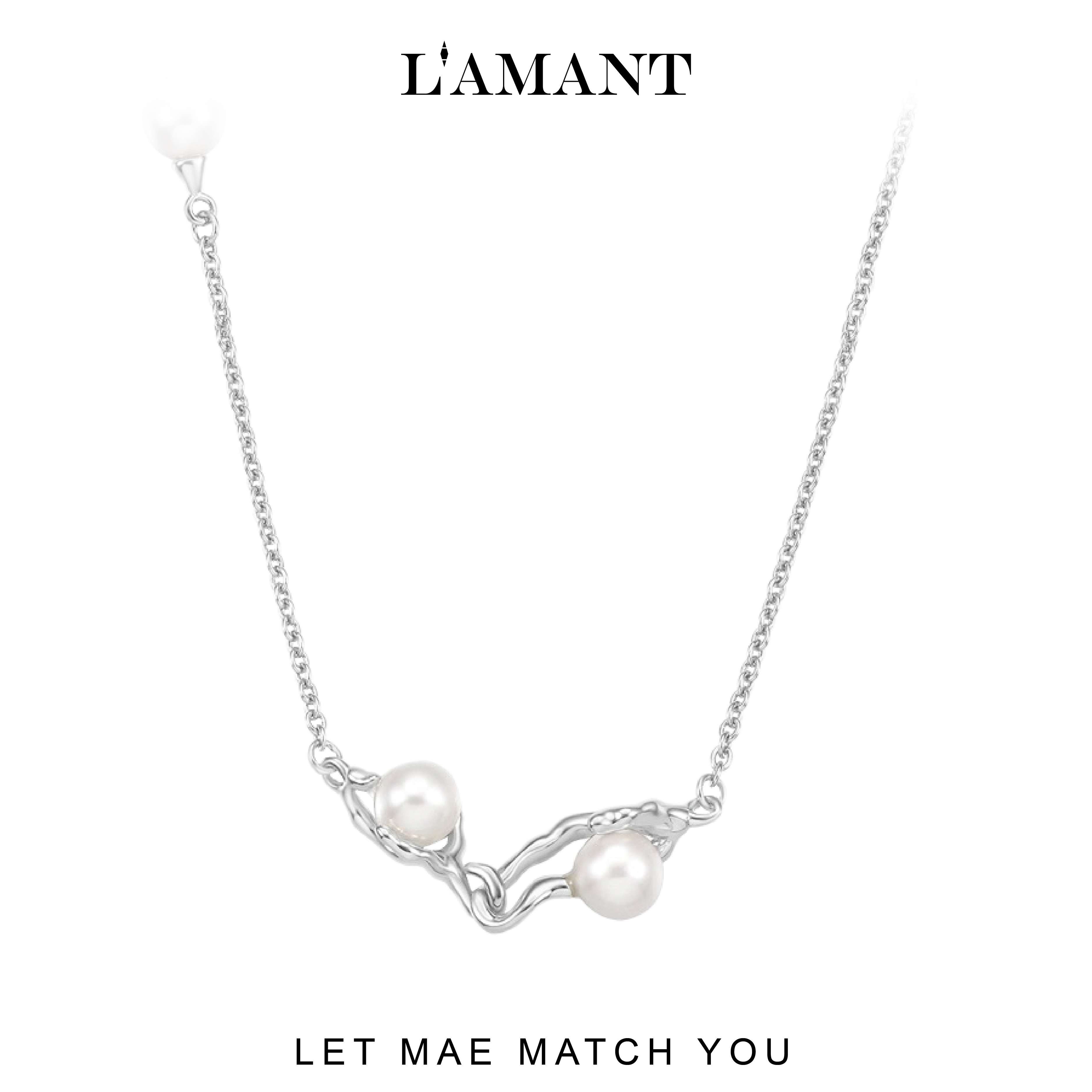 Mae Branch Pearl Necklace - Silver