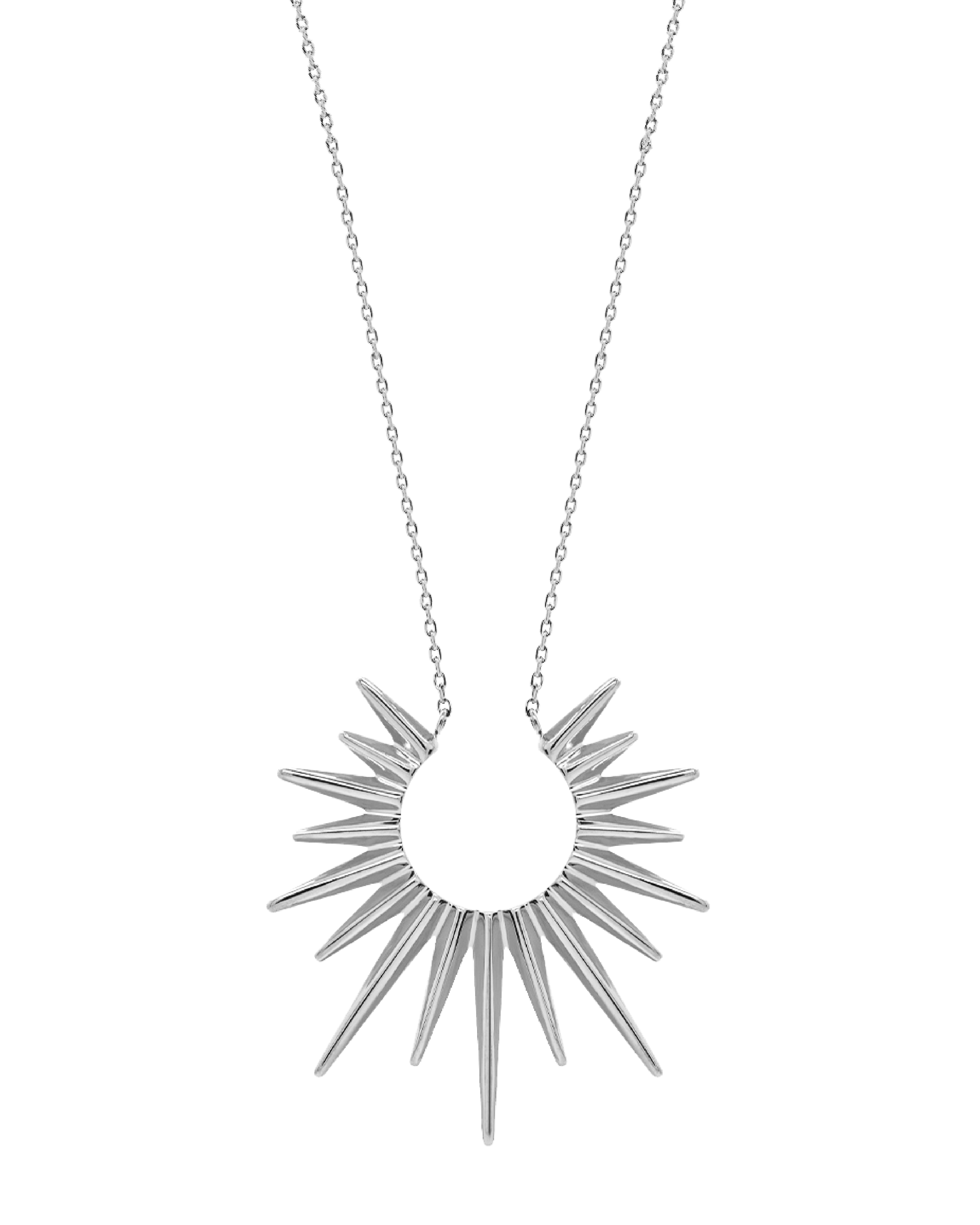 Apollo Sun Ray Necklace - Silver