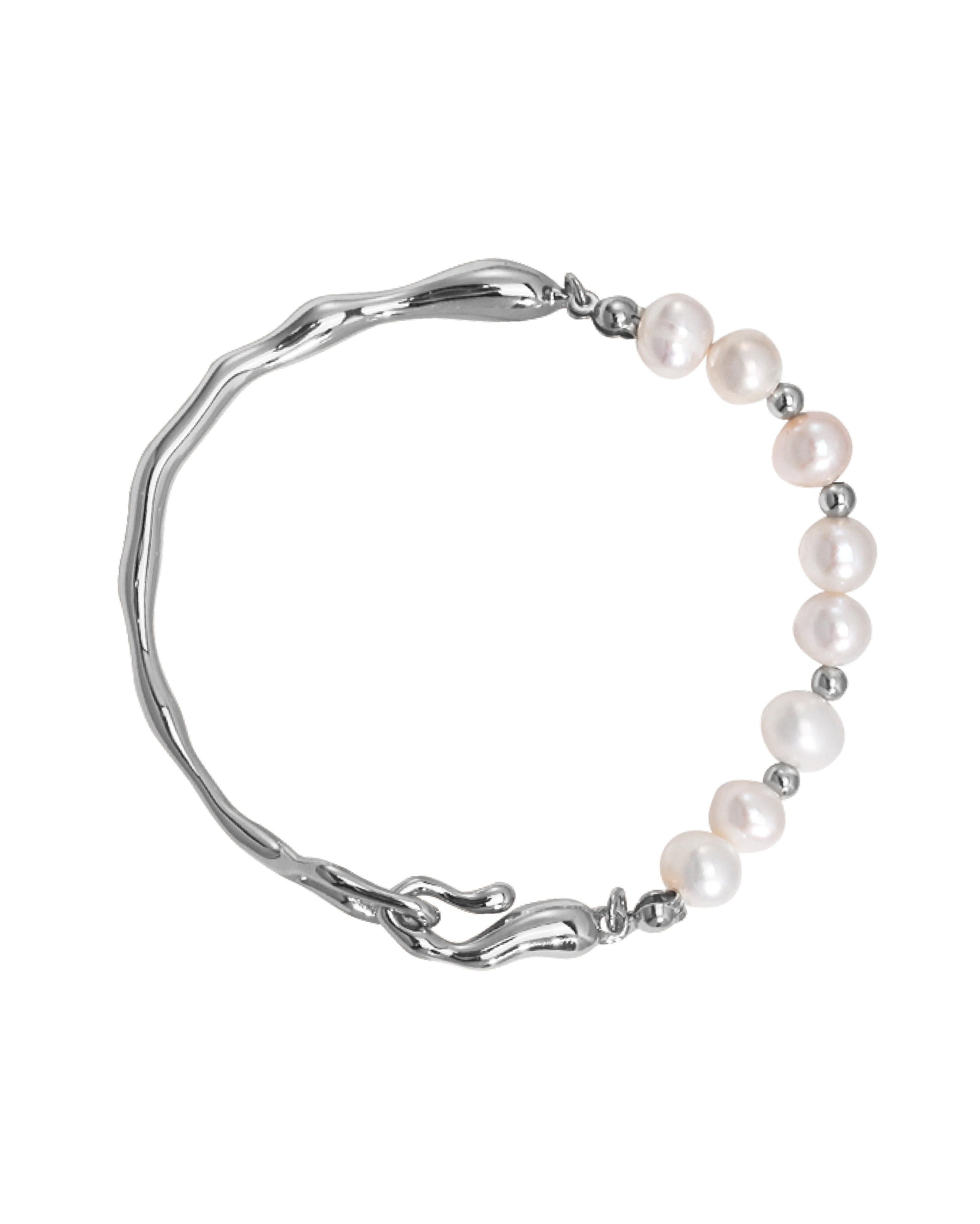 Concordia Fluid Pearl Bracelet - Silver